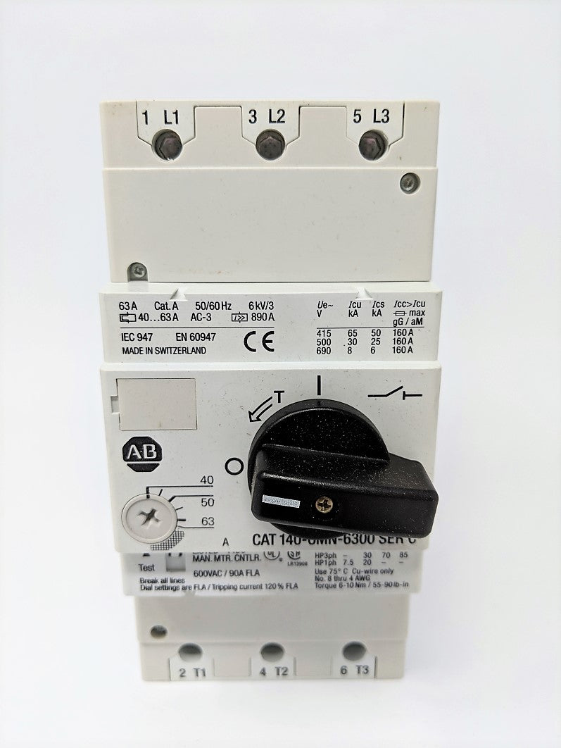 ALLEN BRADLEY 140-CMN-6300 SER. C 40-63A 600VAC NSNP
