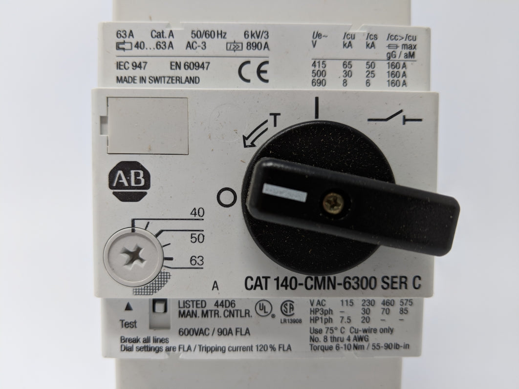 ALLEN BRADLEY 140-CMN-6300 SER. C 40-63A 600VAC NSNP