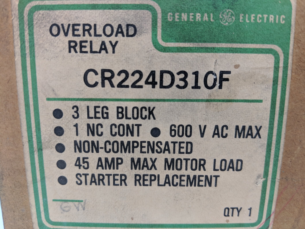 GENERAL ELECTRIC CR224D310F 45A 600VAC NSMP
