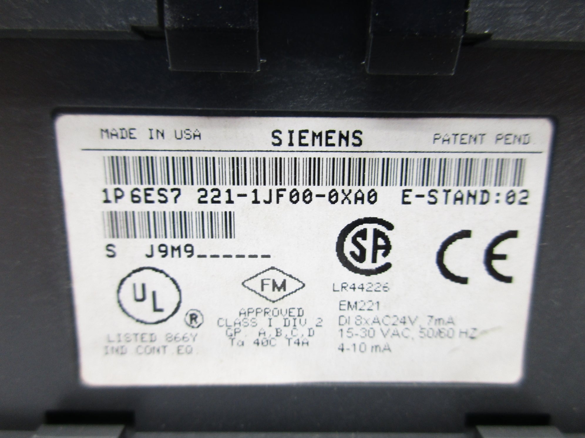 SIEMENS 6ES7221-1JF00-0XA0 UNMP
