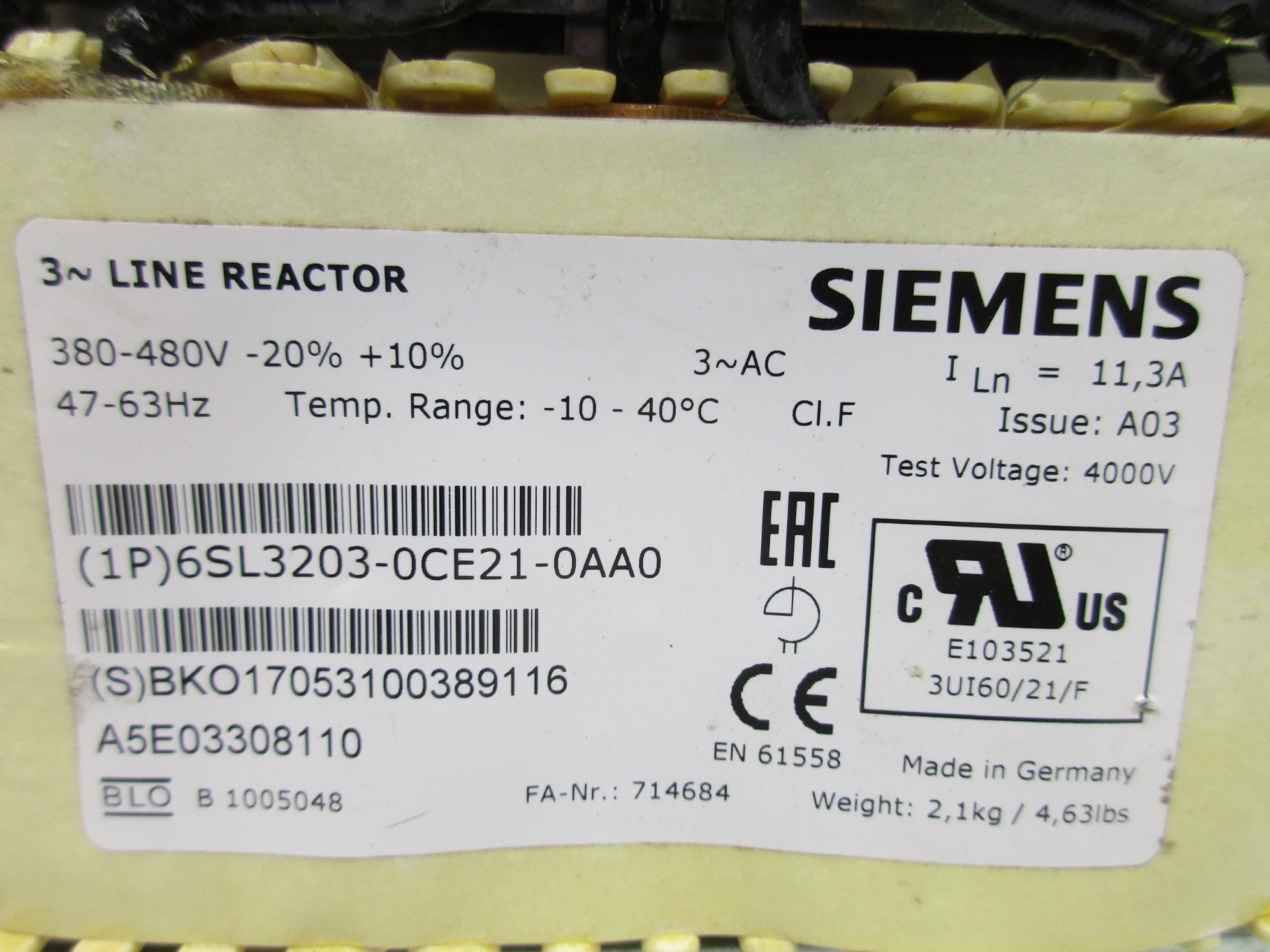 SIEMENS 6SL3203-0CE21-0AA0 UNMP