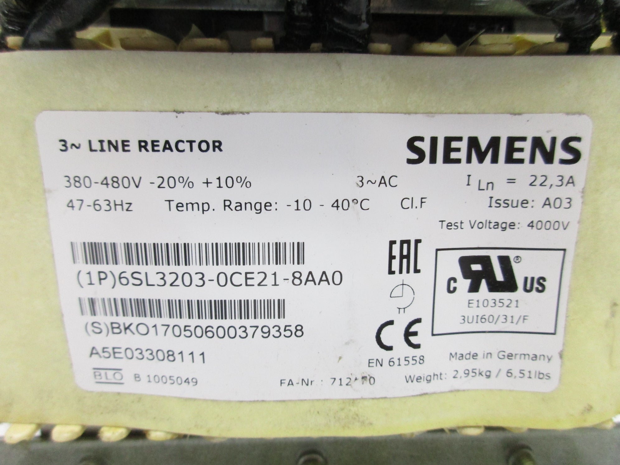 SIEMENS 6SL3203-0CE21-8AA0 UNMP