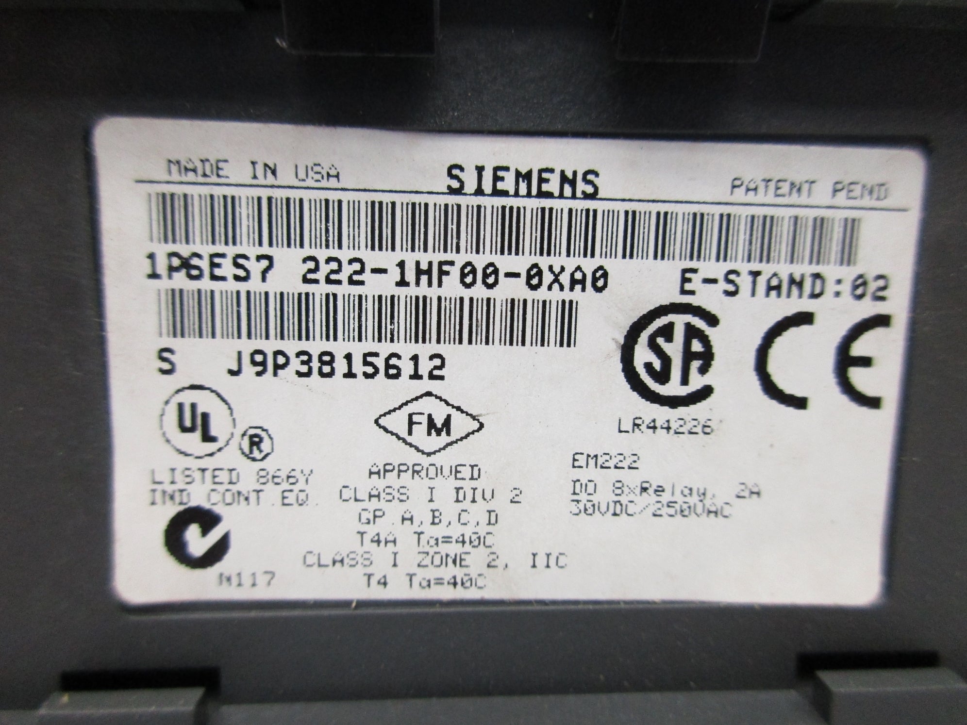 SIEMENS 6ES7222-1HF00-0XA0 UNMP