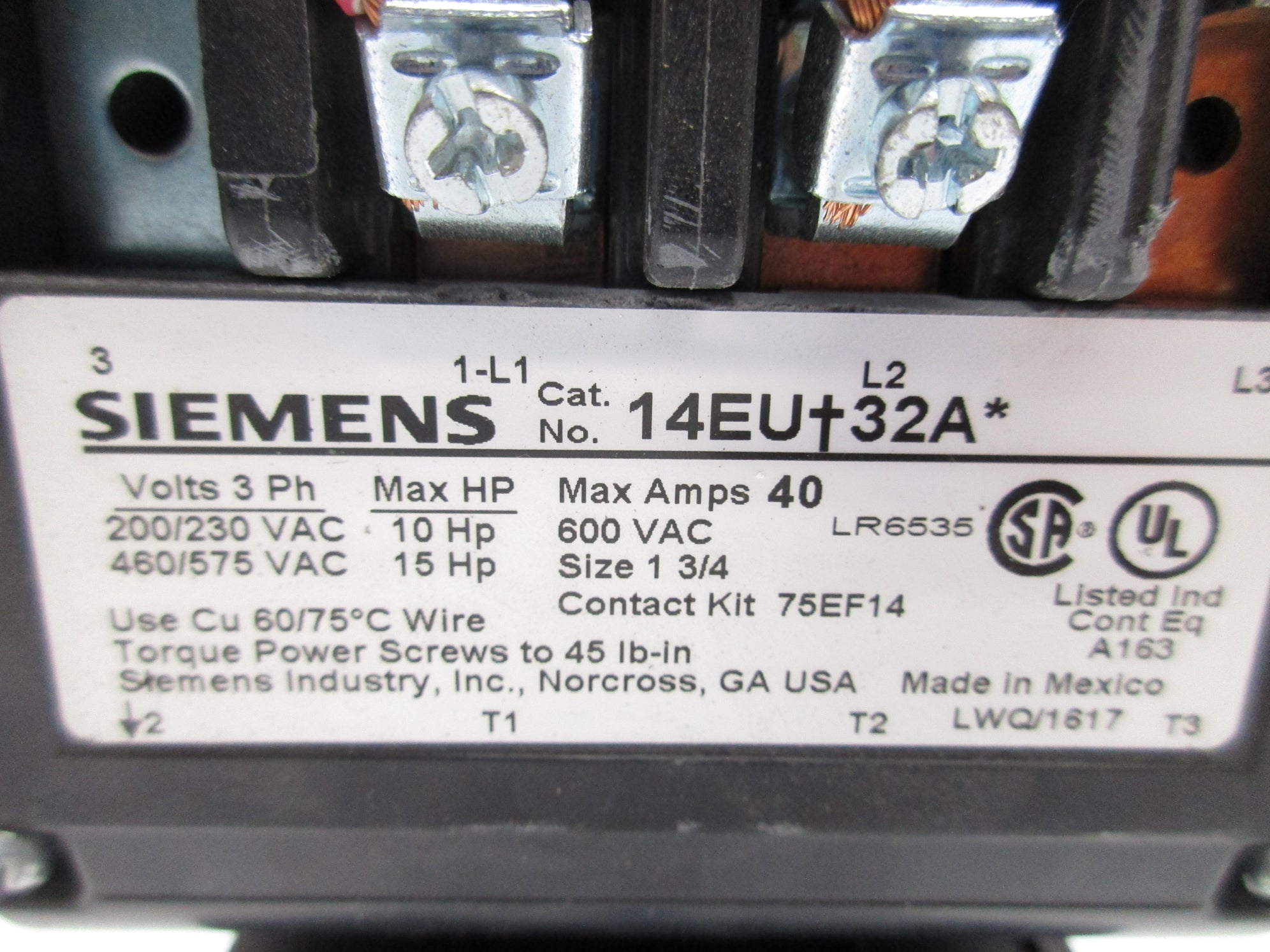 SIEMENS 14EU+32A 3UB8123-4EW2 75D73070A UNMP