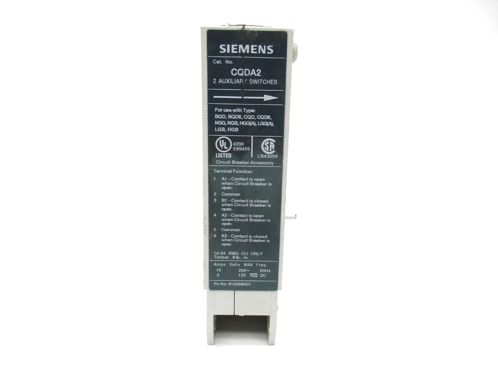 SIEMENS CQDA2 (AS PICTURED) UNMP