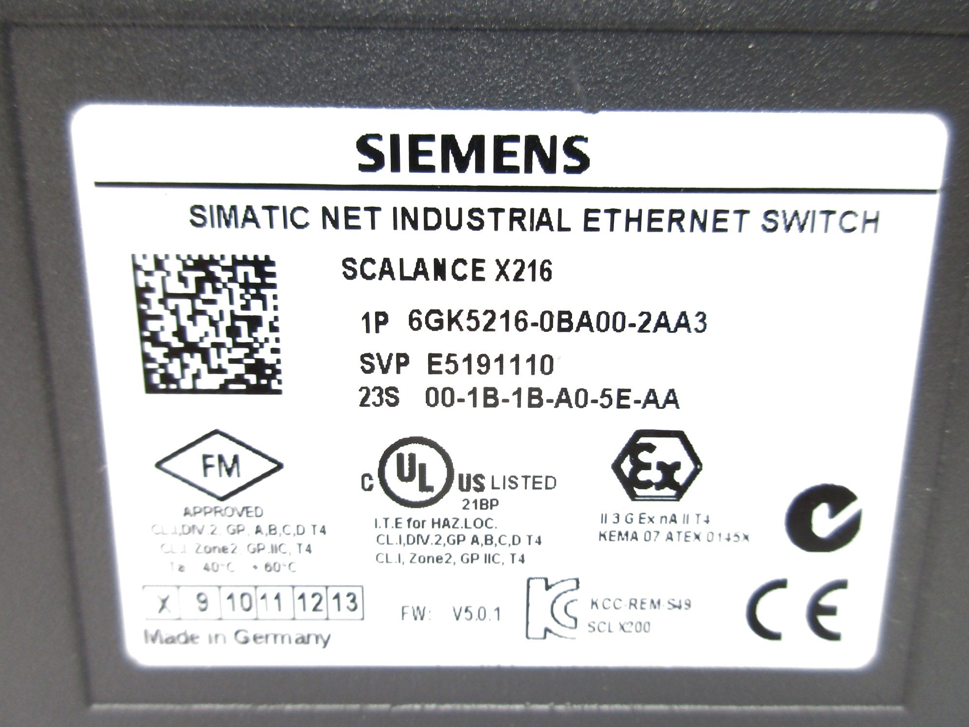 SIEMENS 6GK5216-0BA00-2AA3 (AS PICTURED) UNMP