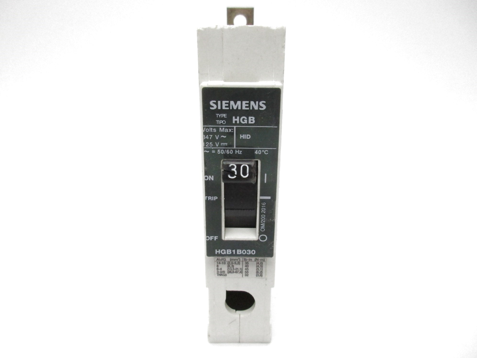 SIEMENS HGB1B030 30A 125V UNMP