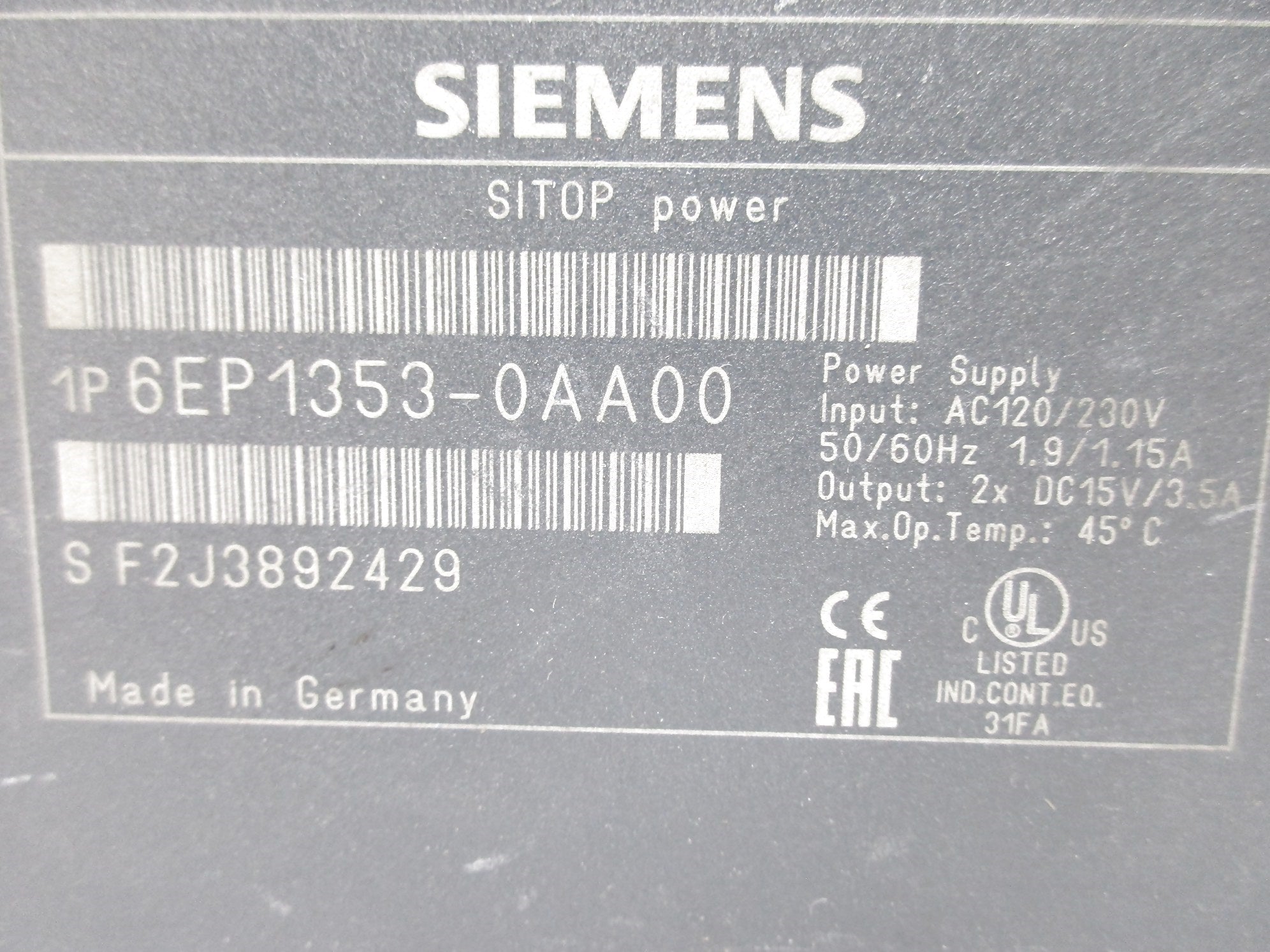 SIEMENS 6EP1353-0AA00 UNMP