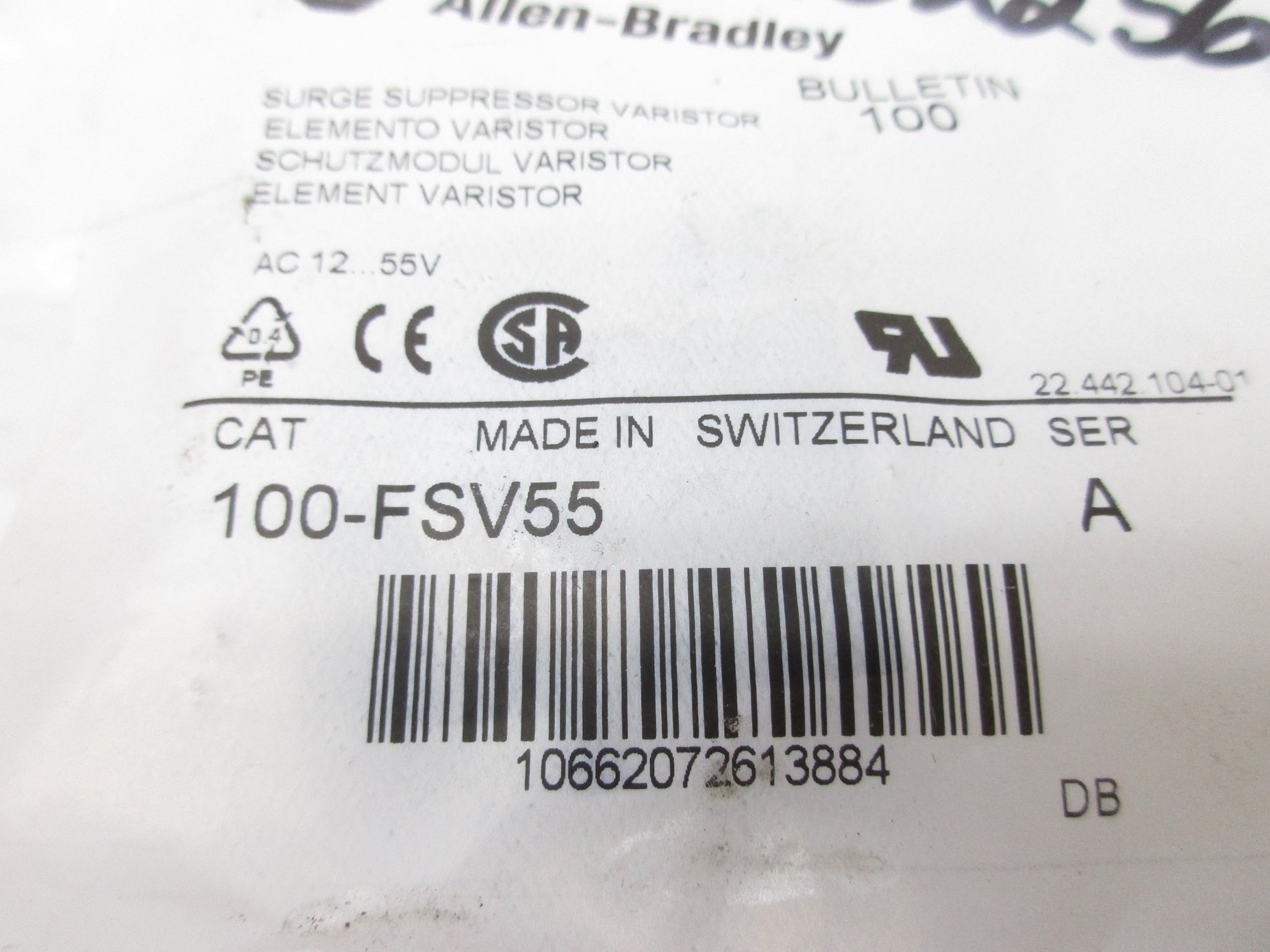 ALLEN BRADLEY 100-FSV55 SER. A NSMP