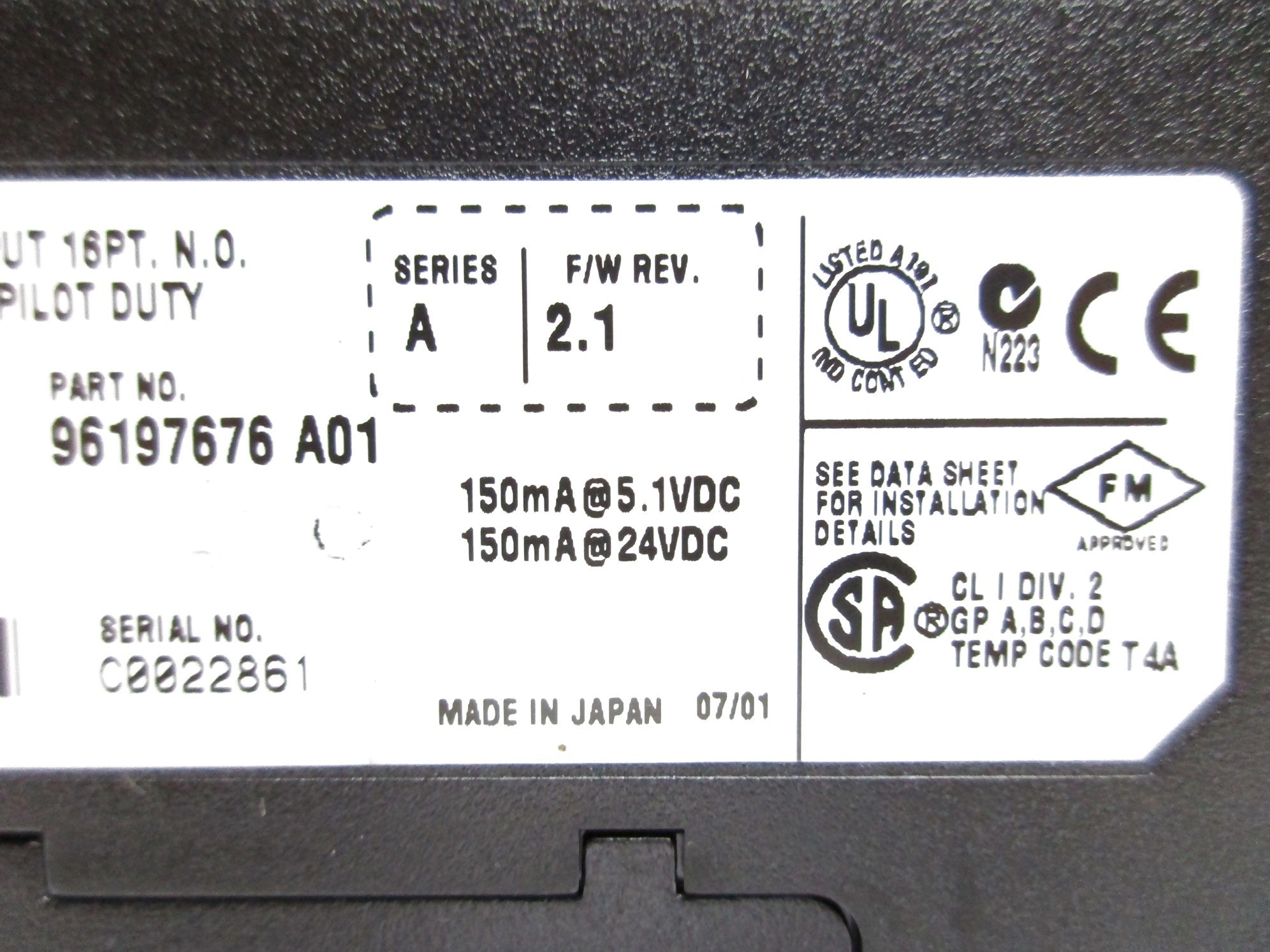 ALLEN BRADLEY 1756-OW16I SER. A REV. G01 F/W 2.1 NSNP