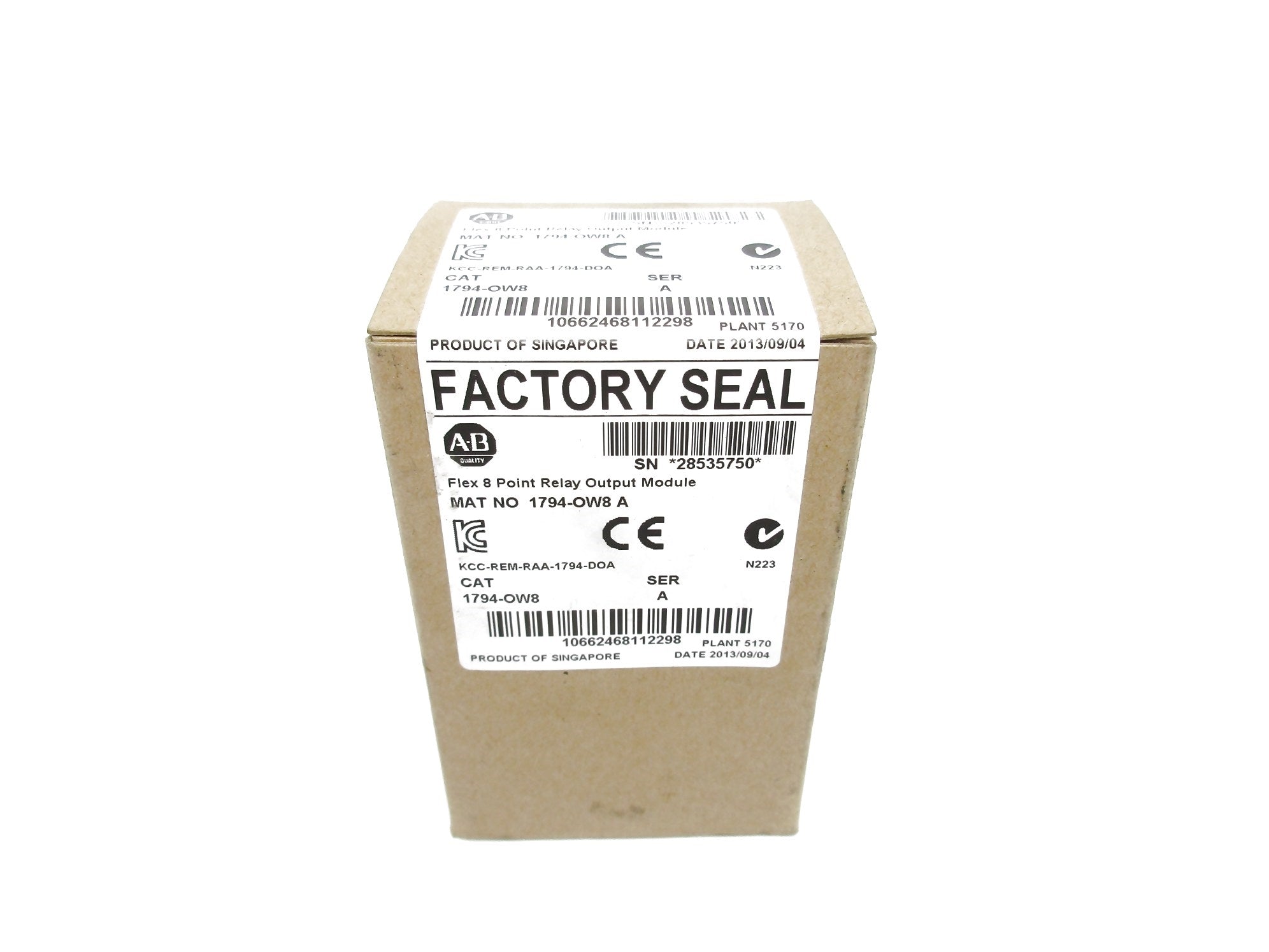 ALLEN BRADLEY 1794-OW8 SER. A DATE: 2013 NSFS
