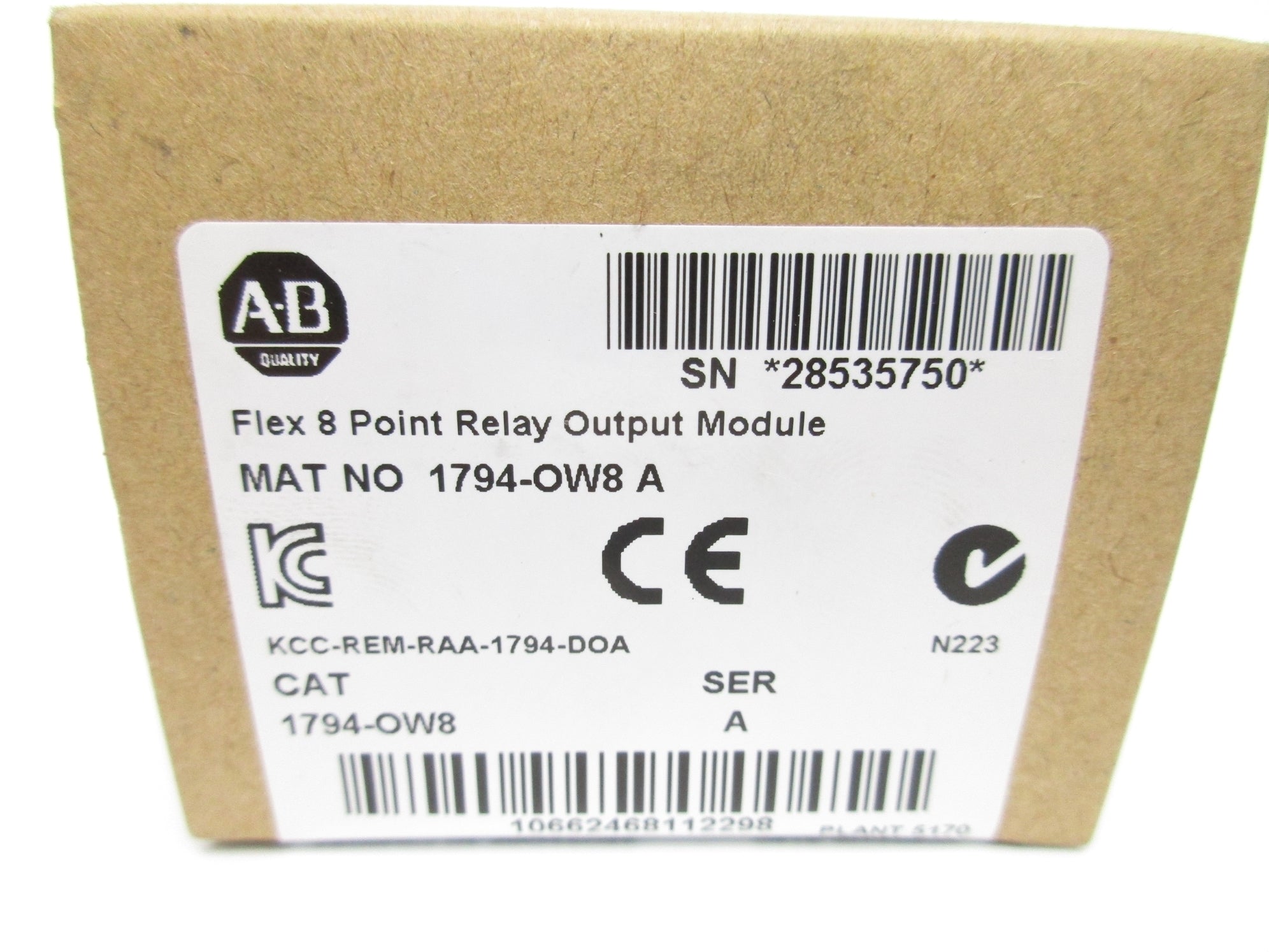 ALLEN BRADLEY 1794-OW8 SER. A DATE: 2013 NSFS