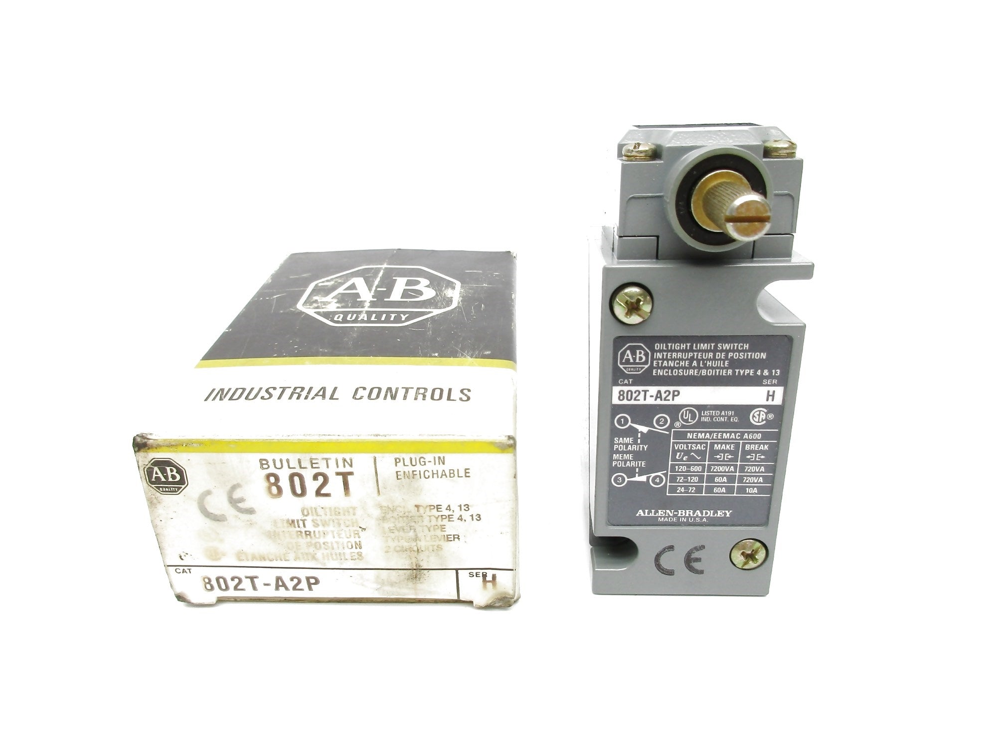 ALLEN BRADLEY 802T-A2P SER. H 120-600VAC 60A  (BK/YL) NSMP