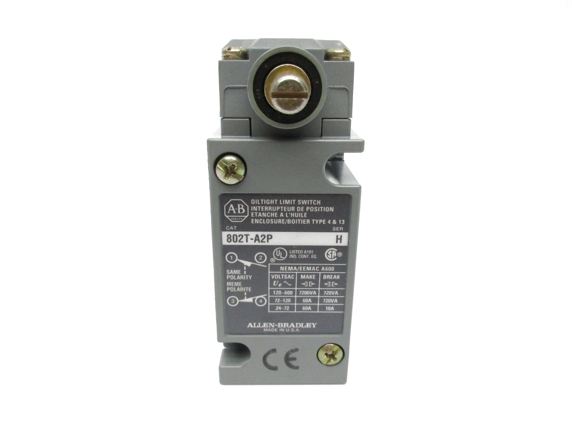 ALLEN BRADLEY 802T-A2P SER. H 120-600VAC 60A  (BK/YL) NSMP
