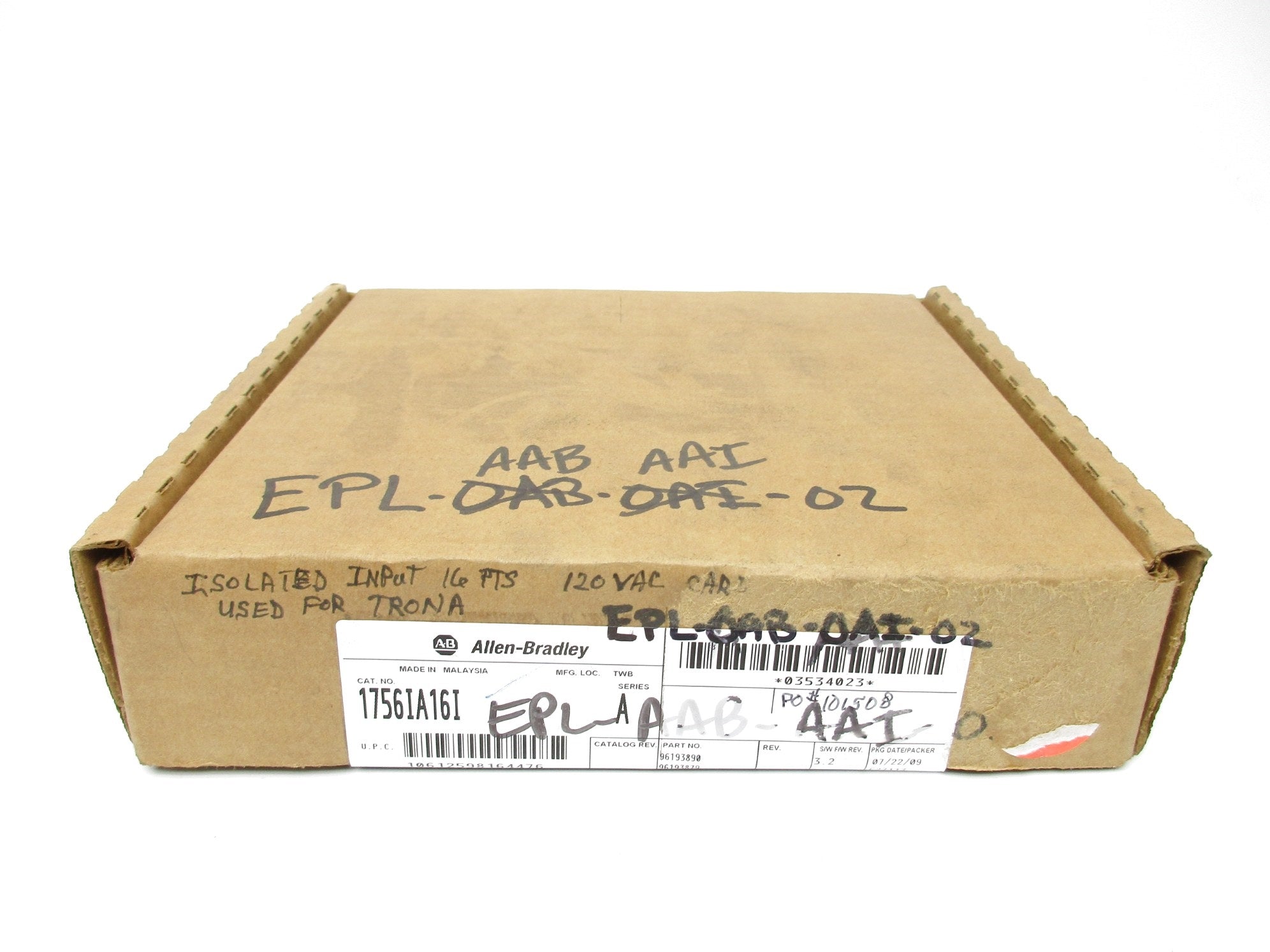 ALLEN BRADLEY 1756-IA16I SER. A F/W 3.2 DATE: 2009 NSFS