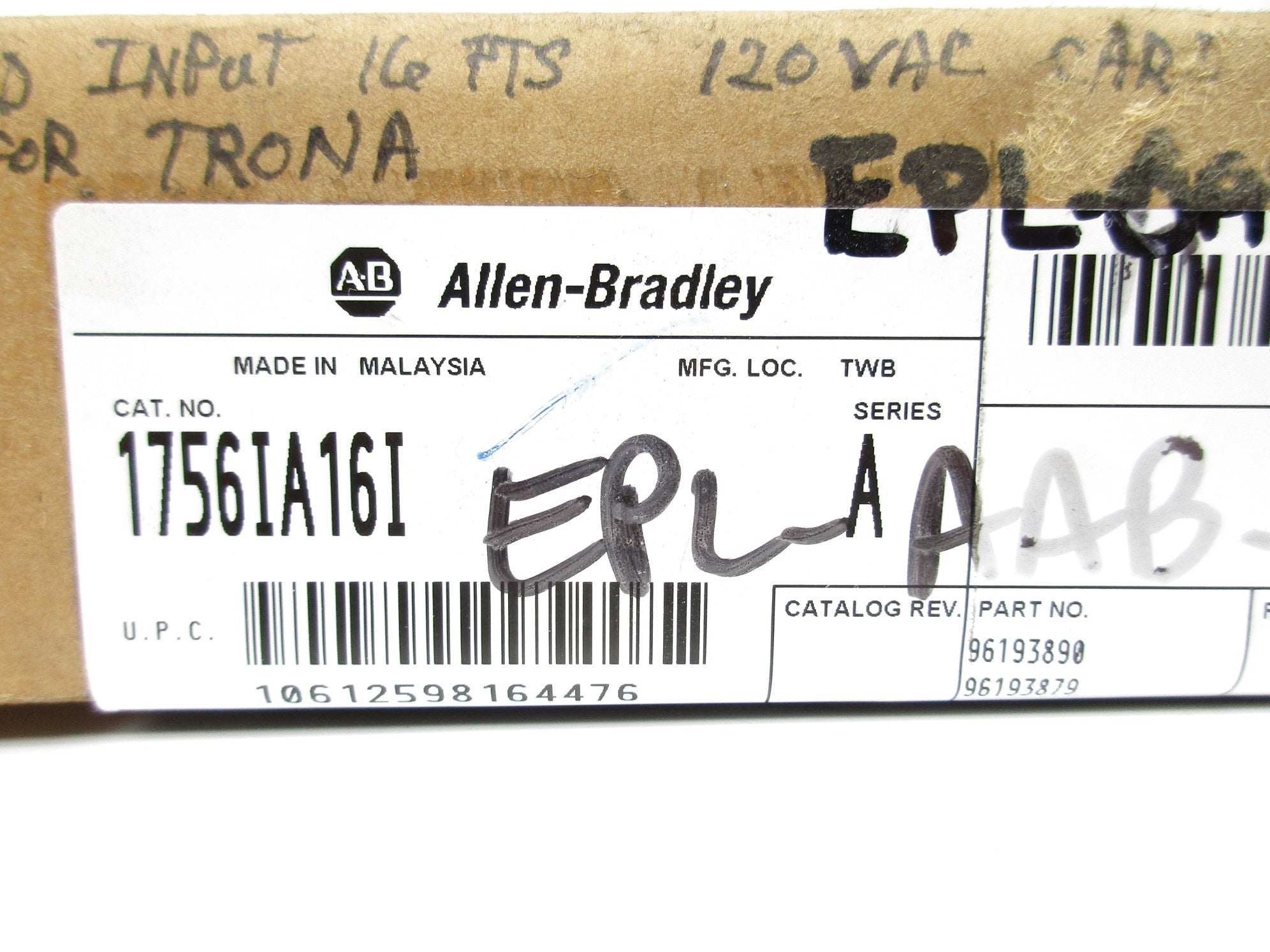 ALLEN BRADLEY 1756-IA16I SER. A F/W 3.2 DATE: 2009 NSFS