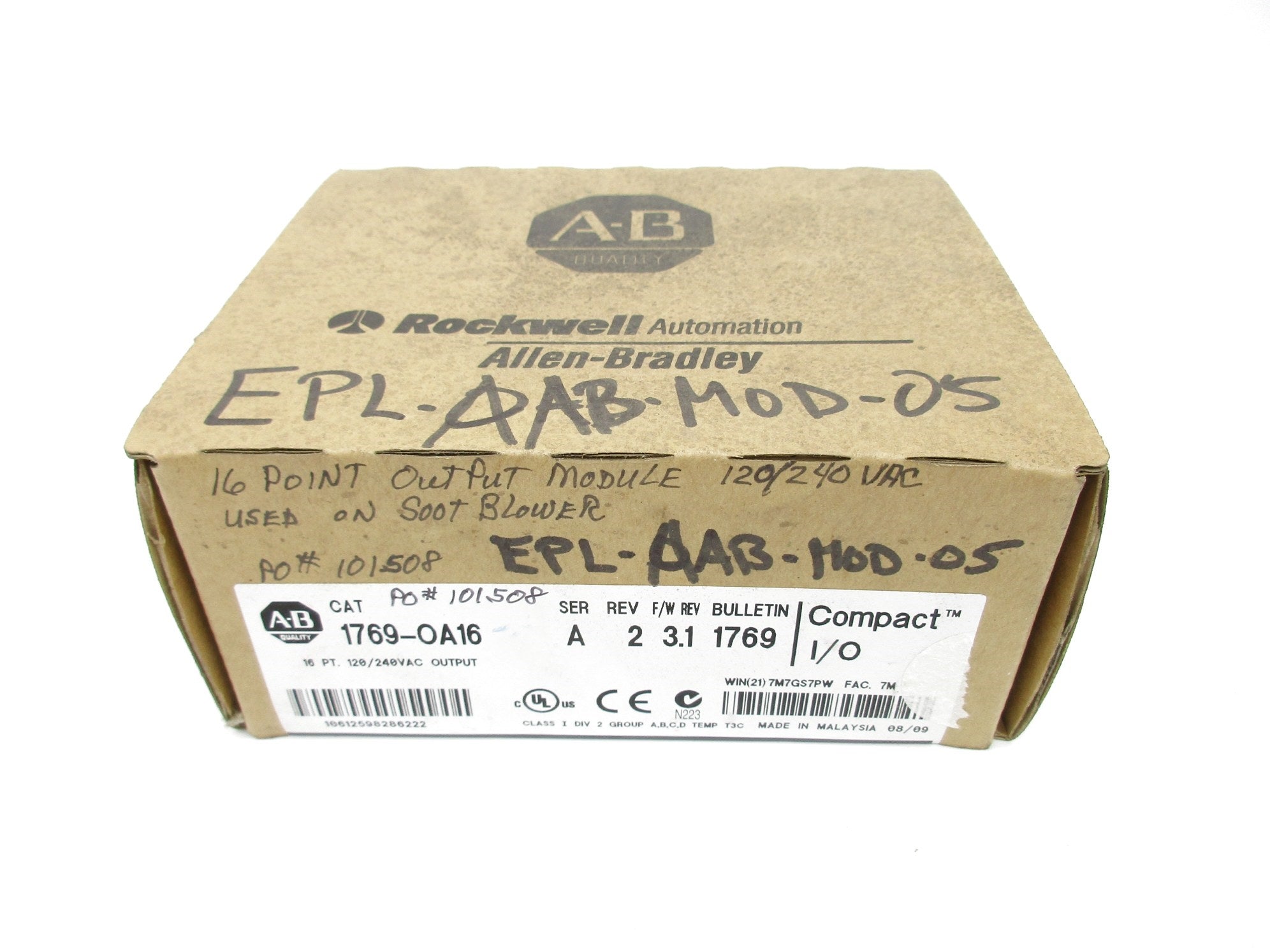 ALLEN BRADLEY 1769-OA16 SER. A F/W 3.1 DATE: 2009 NSFS