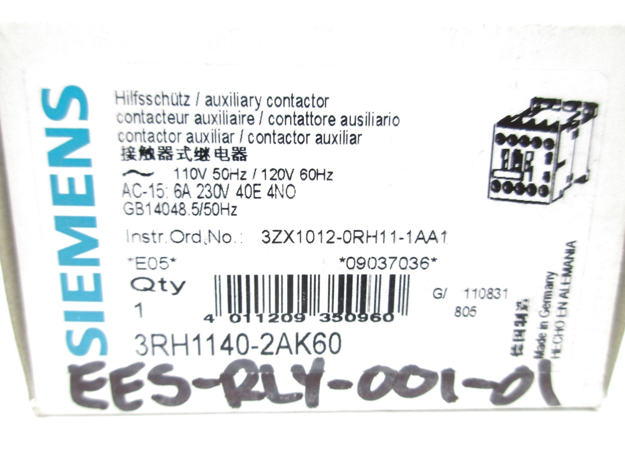 SIEMENS 3RH1140-2AK60 6A 230V NSMP