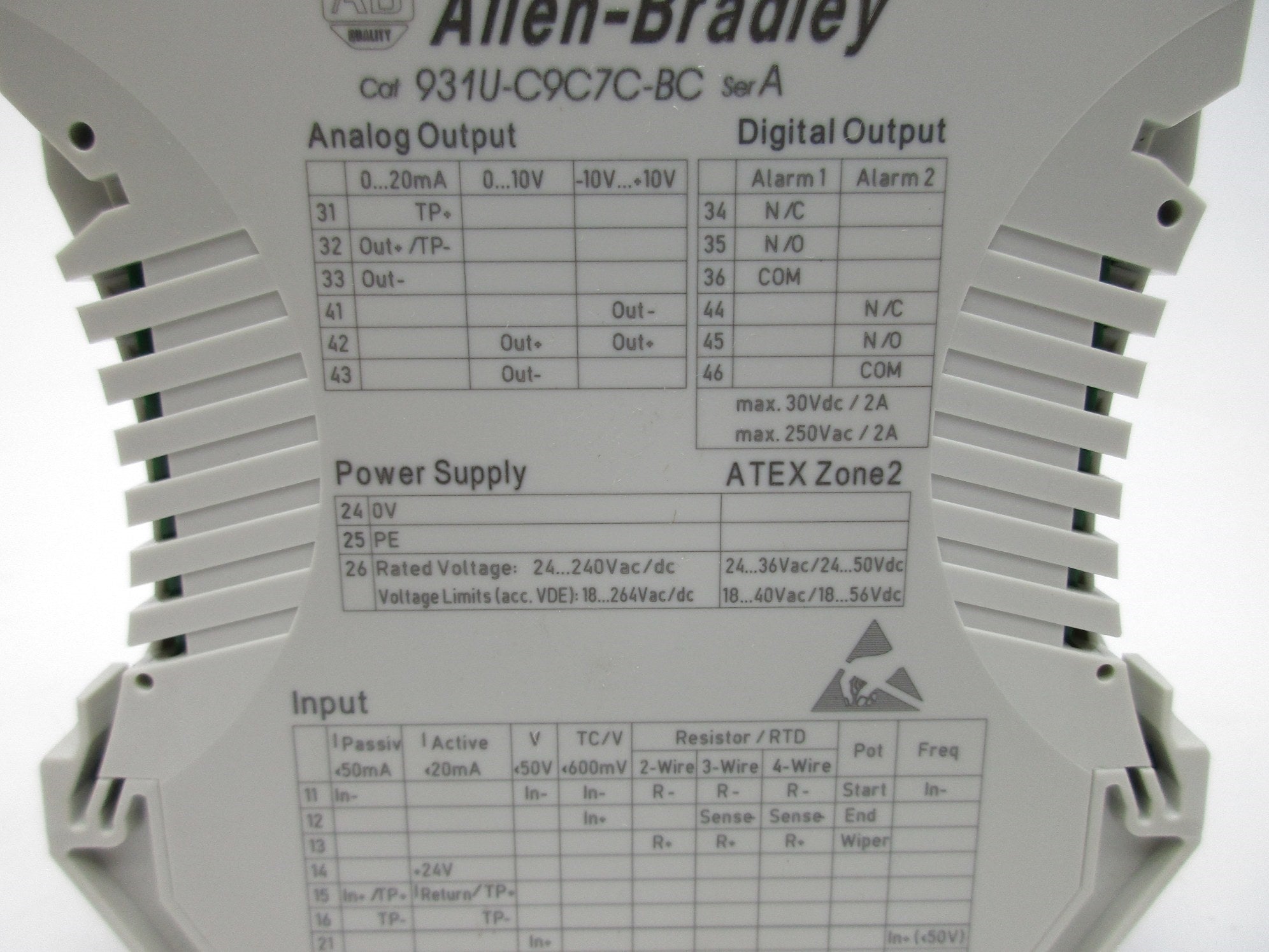 ALLEN BRADLEY 931U-C9C7C-BC SER. A (WH) NSMP