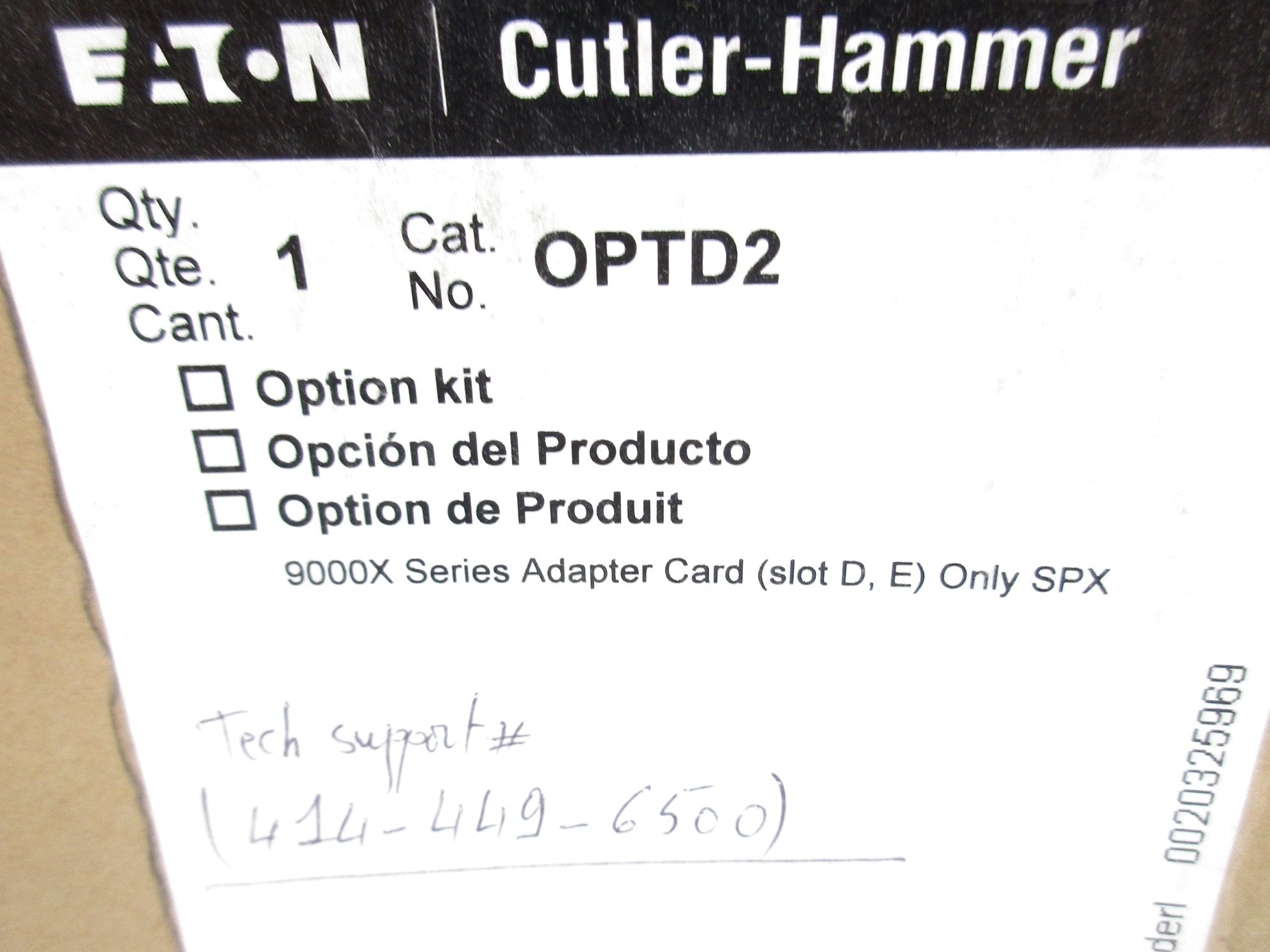 CUTLER HAMMER OPTD2 NSMP