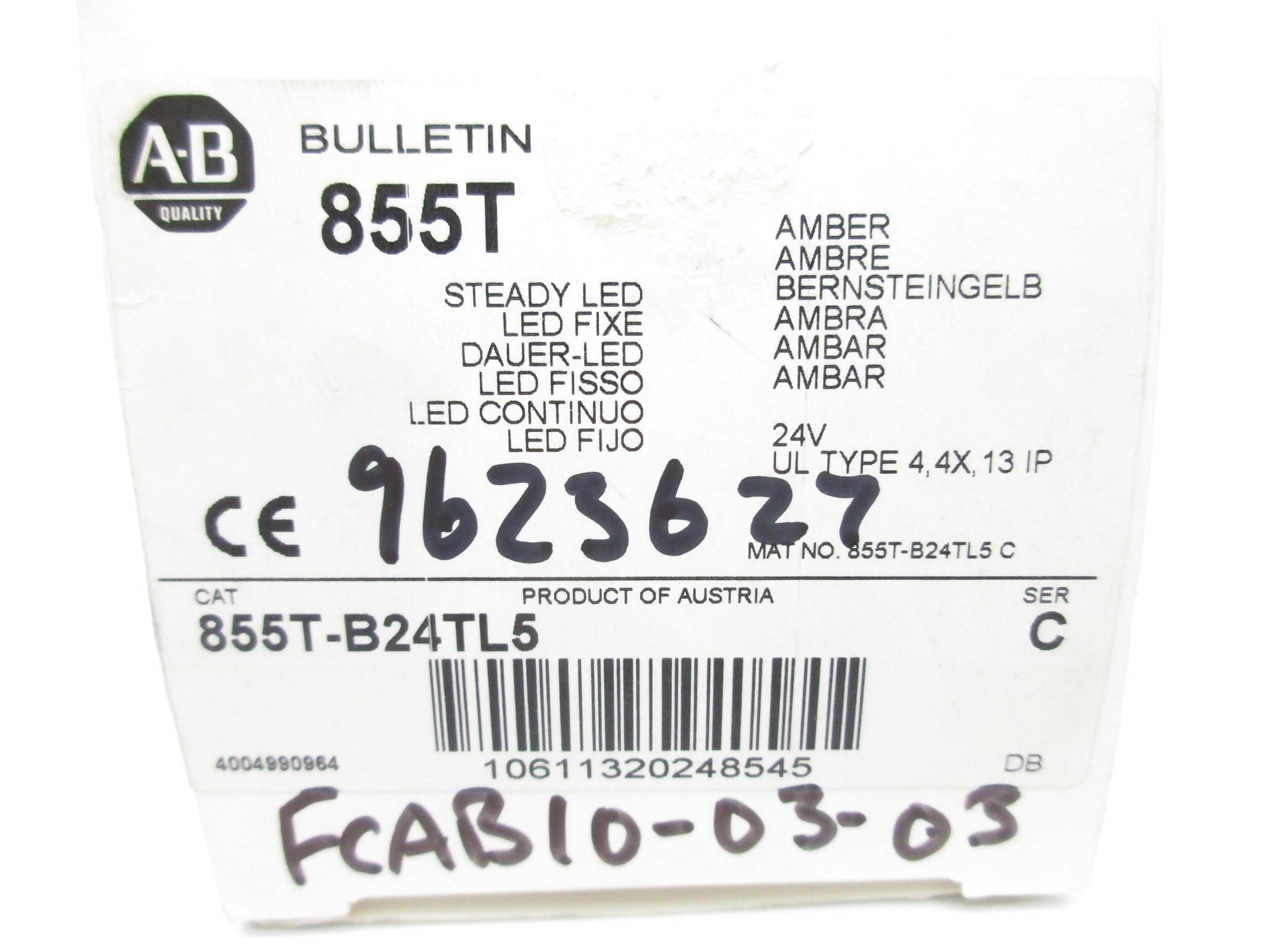 INDUSTRIAL SPARE PART 855T-B24TL5 SER. C 24VAC/DC (WH) NSMP