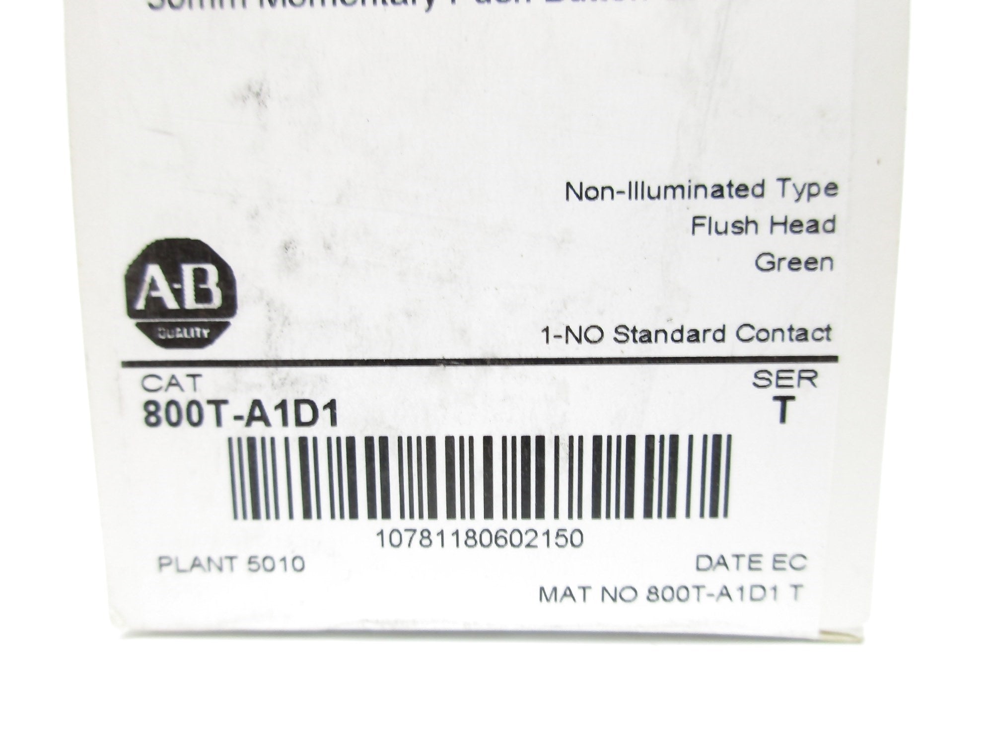 ALLEN BRADLEY 800T-A1D1 SER. T (WH) NSFS