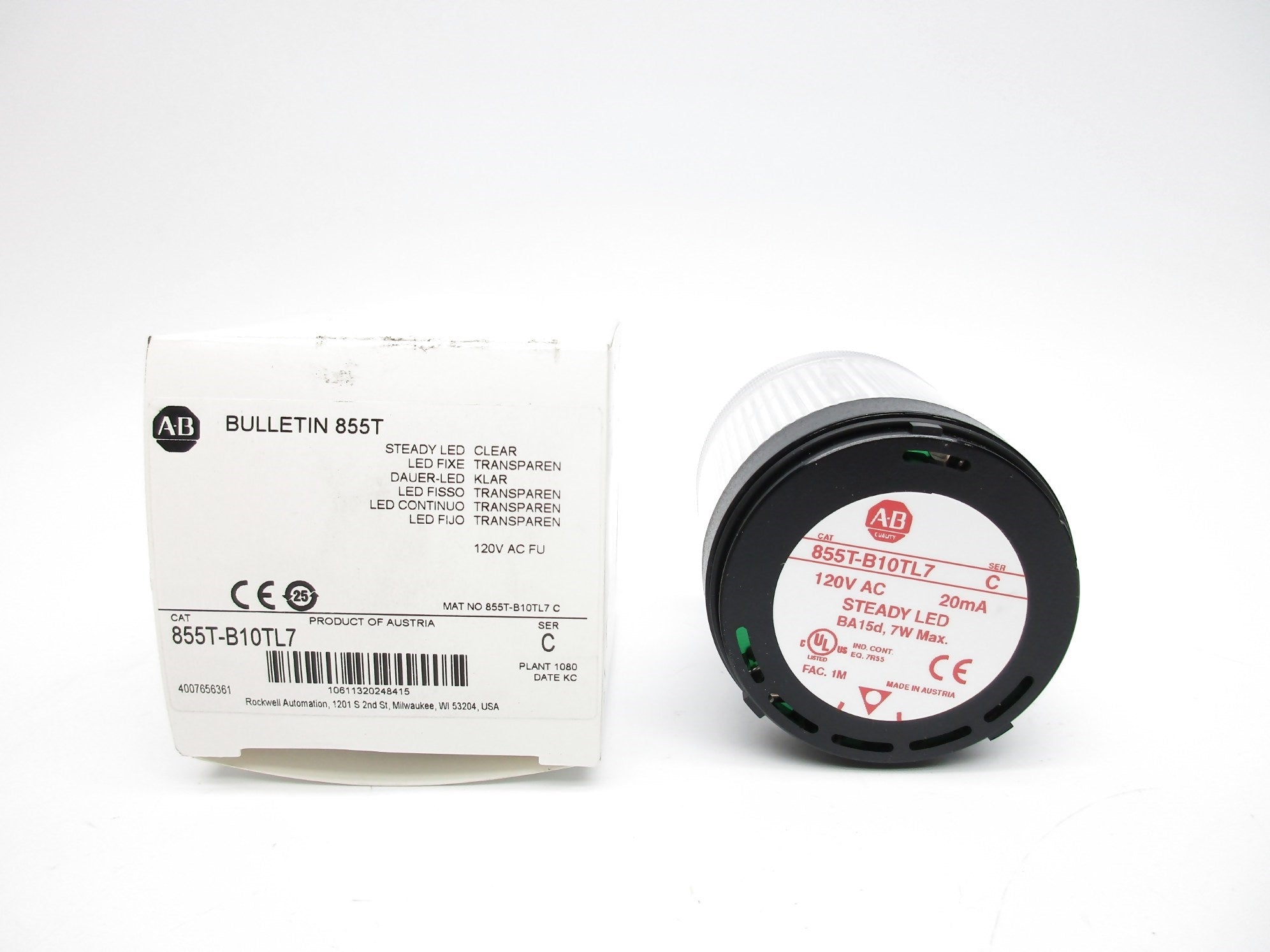ALLEN BRADLEY 855T-B10TL7 SER. C (WH) NSMP