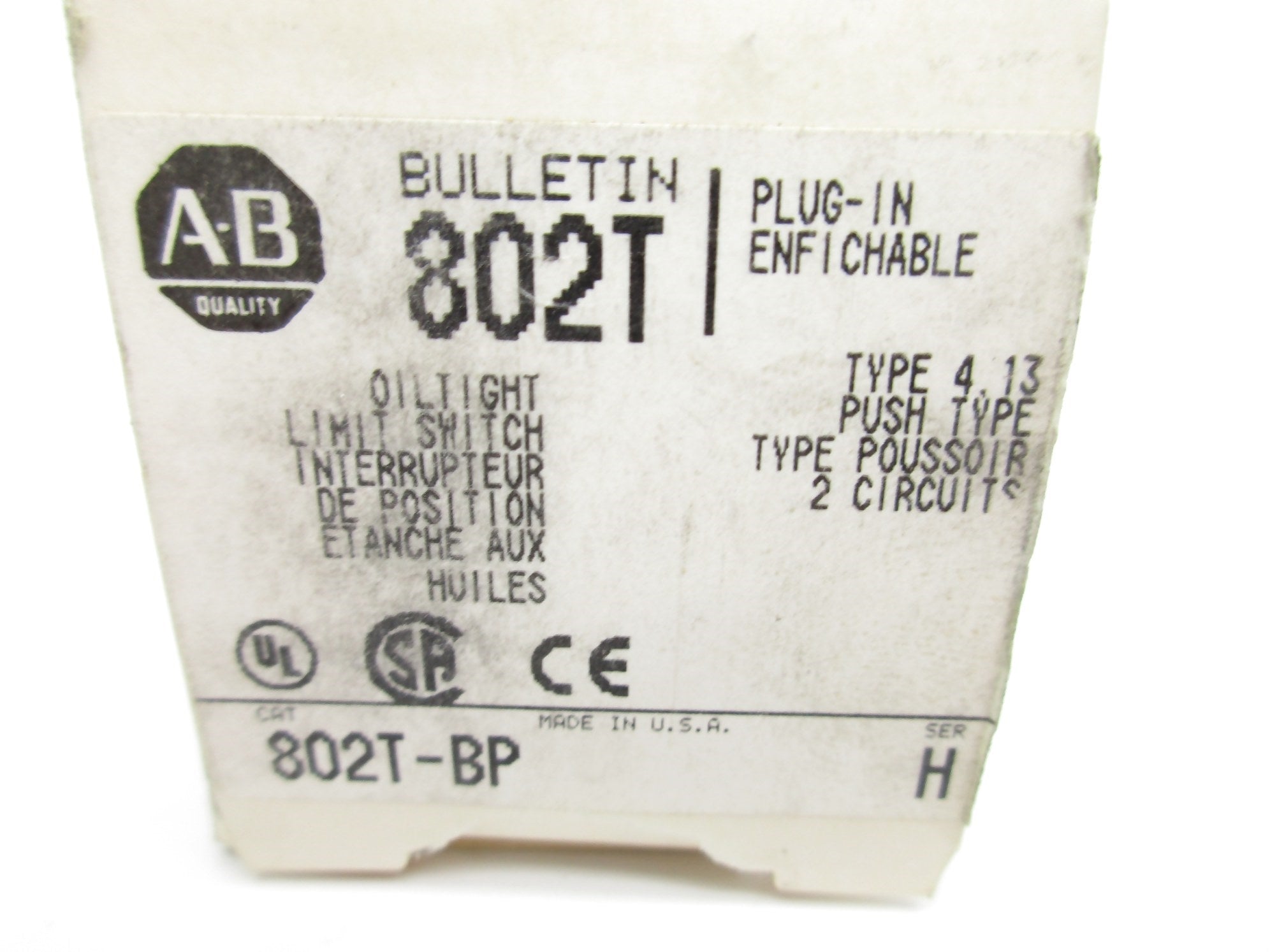 ALLEN BRADLEY 802T-BP SER. H (WH) NSMP