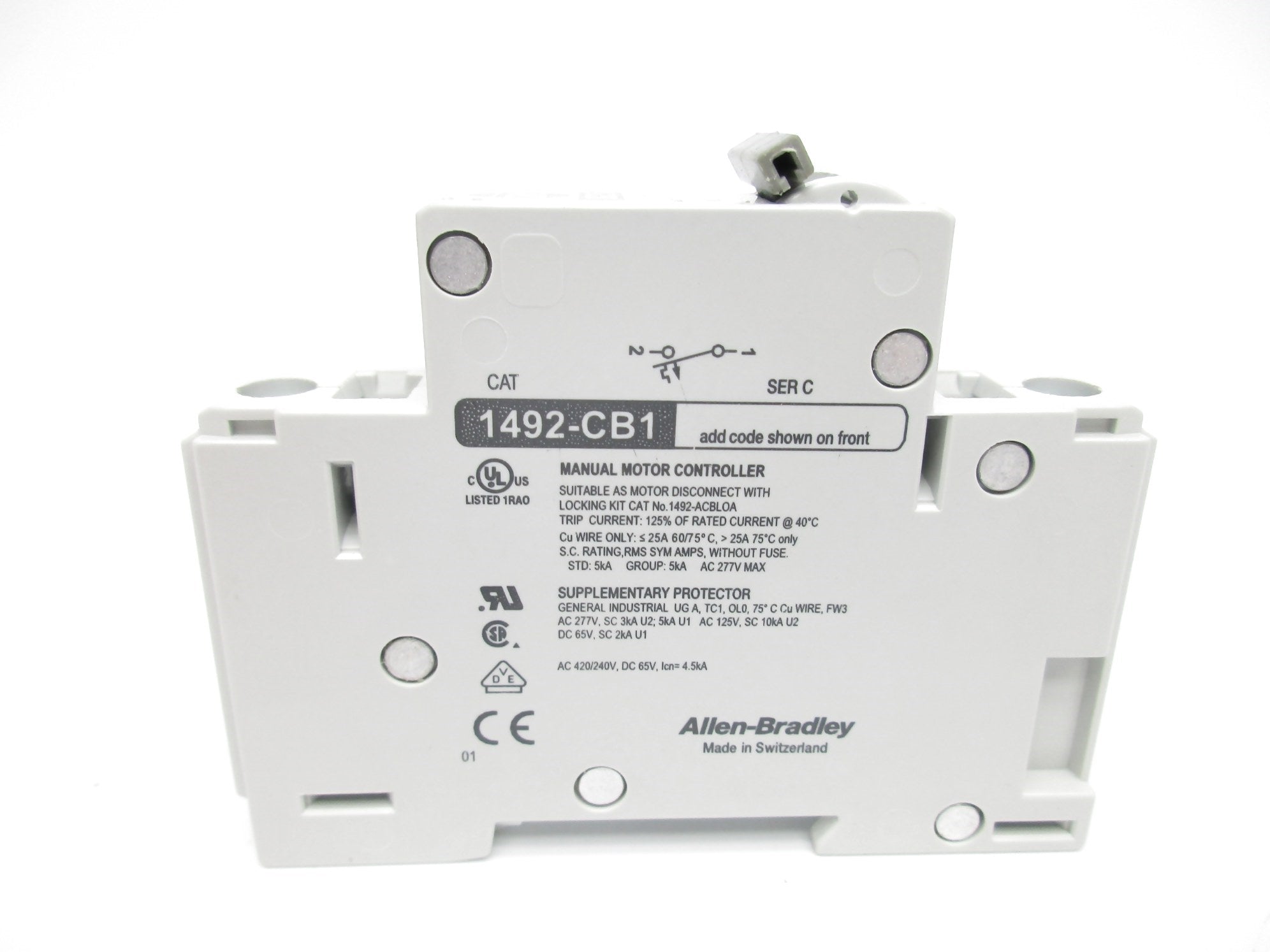 ALLEN BRADLEY 1492-CB1G250 SER. C 25A 277V (WH) NSMP