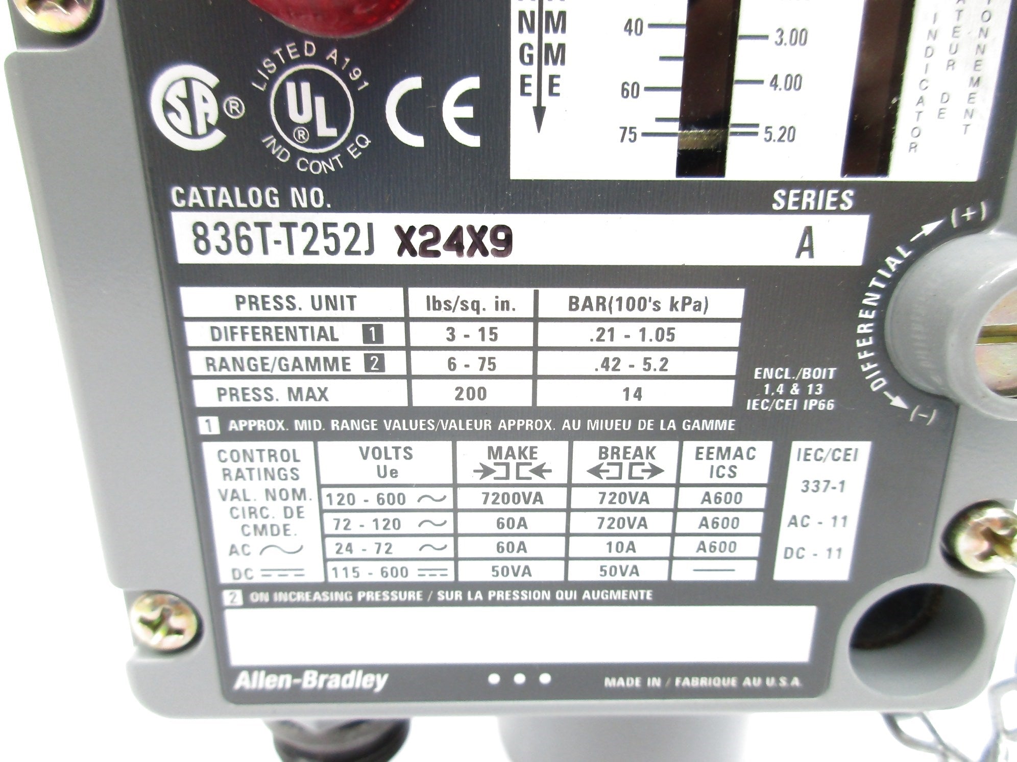 INDUSTRIAL SPARE PART 836T-T252JX24X9 SER. A NSNP