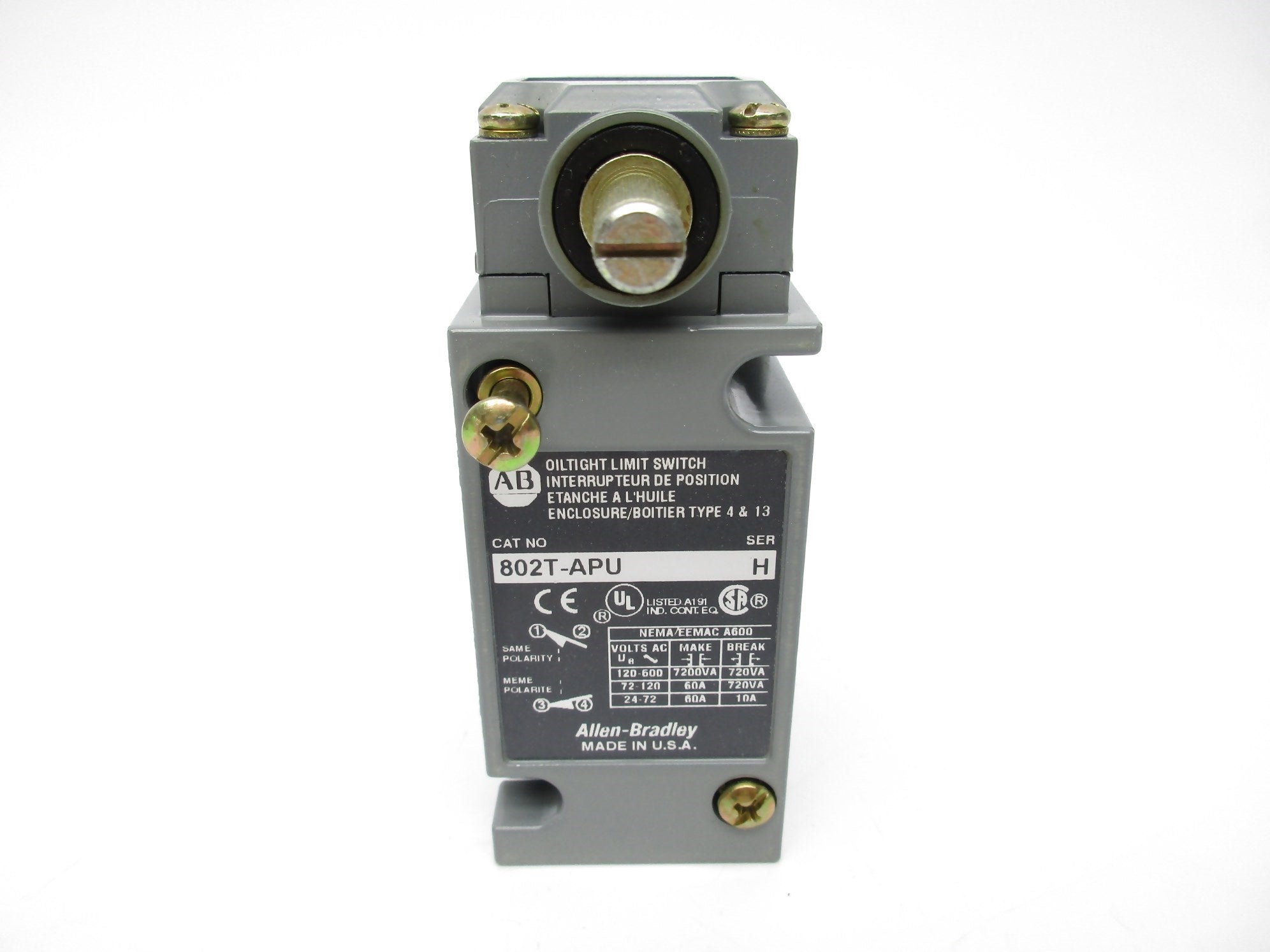ALLEN BRADLEY 802T-APU SER. H (WH) NSMP