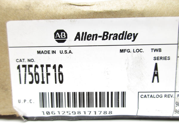 ALLEN BRADLEY 1756-IF16 SER. A F/W 1.5 24VDC NSMP