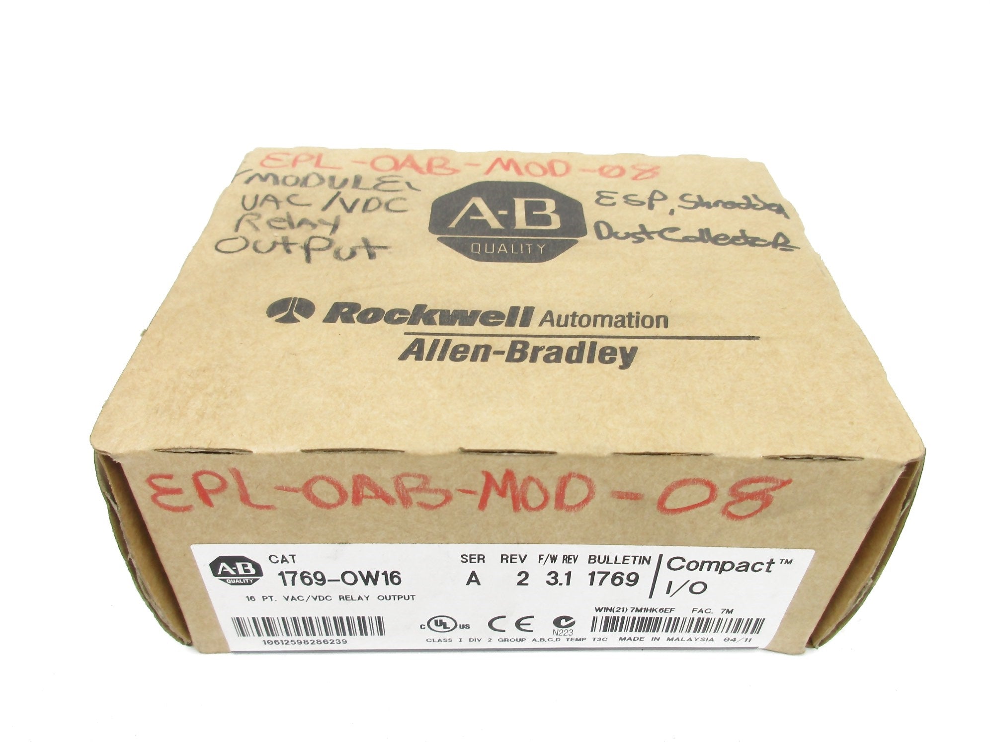 ALLEN BRADLEY 1769-OW16 SER. A F/W 3.1 DATE: 2011 NSFS