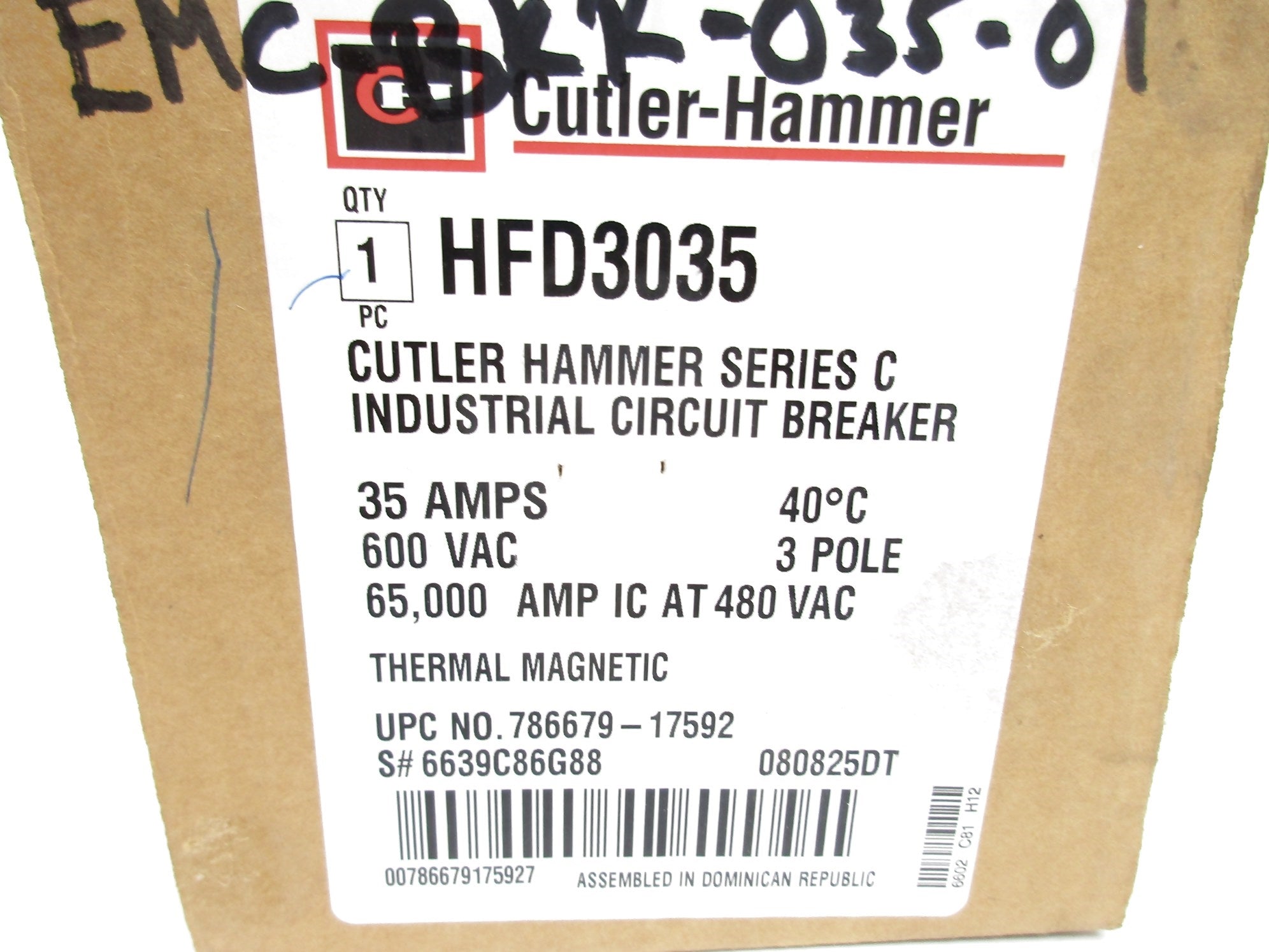 CUTLER HAMMER HFD3035 SER. C 35A 600VAC NSMP