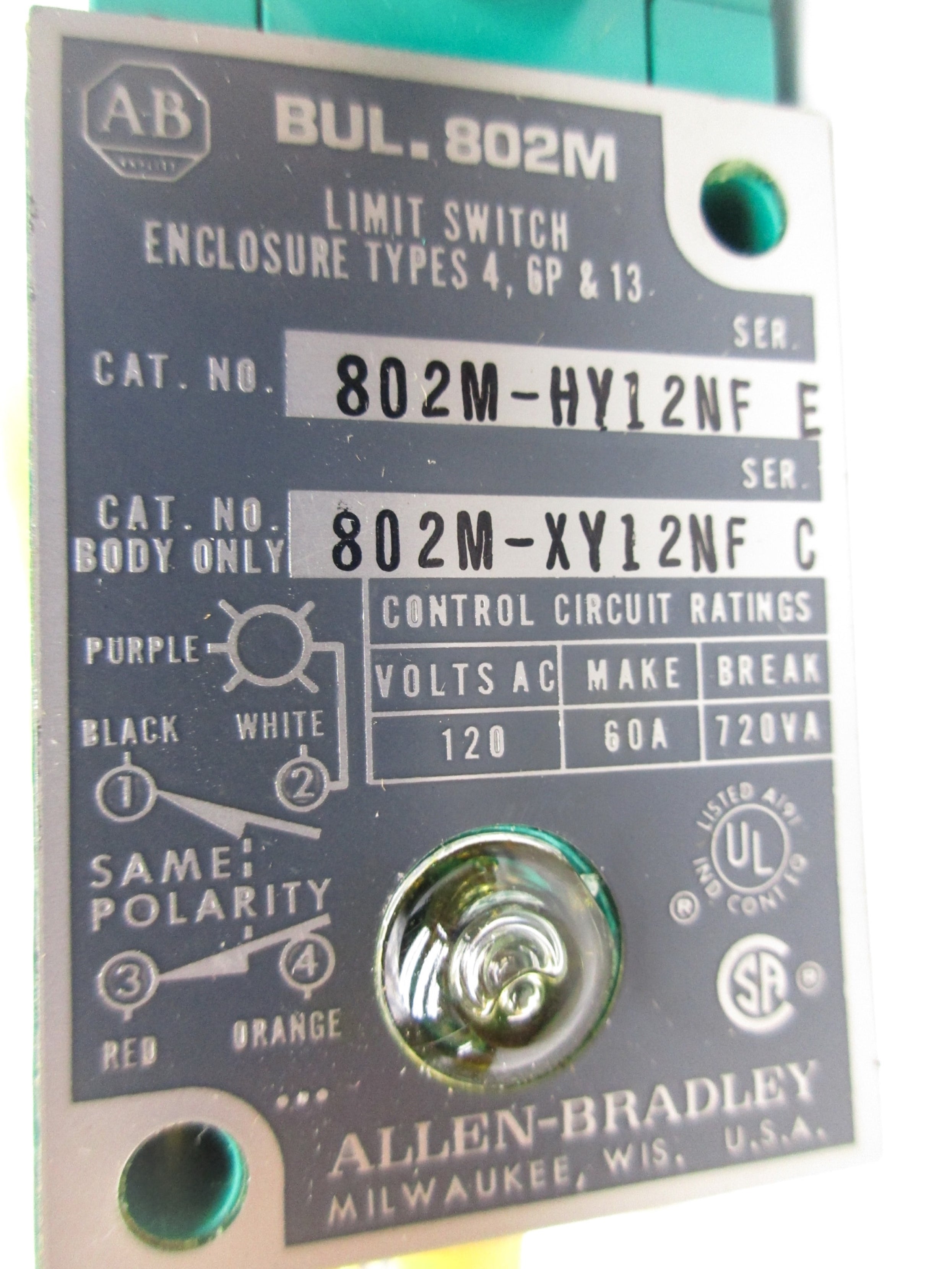 INDUSTRIAL SPARE PART 802M-HY12NF SER. E UNMP