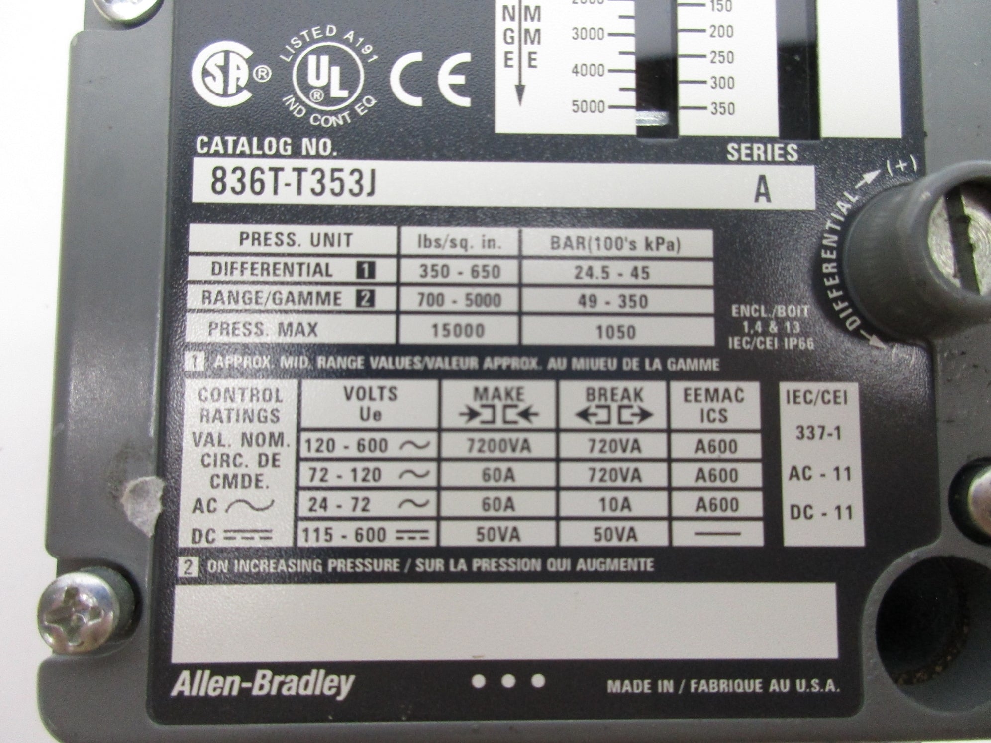 ALLEN BRADLEY 836T-T353J SER. A NSNP