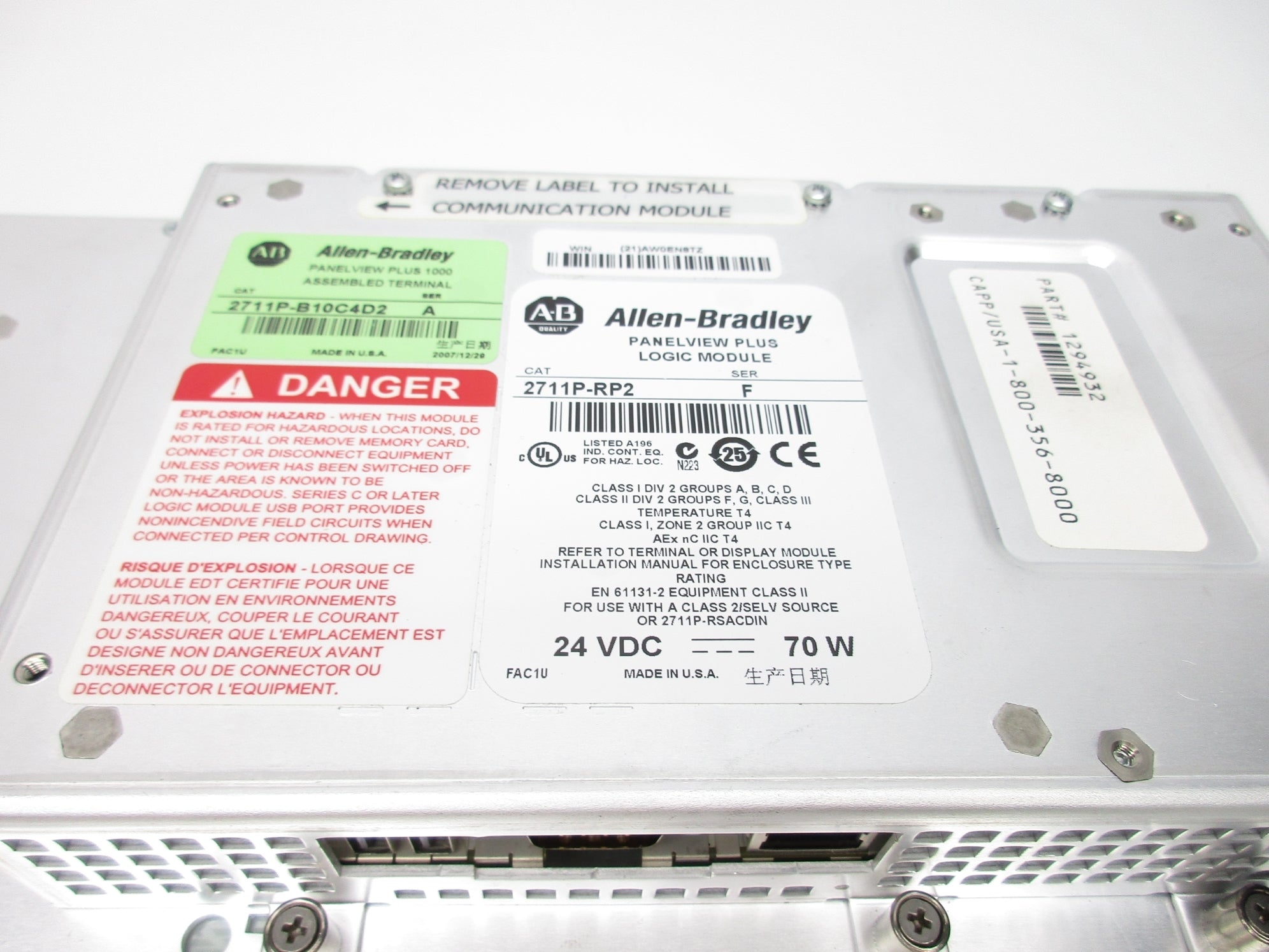 ALLEN BRADLEY 2711P-B10C4D2 SER. A NSNP