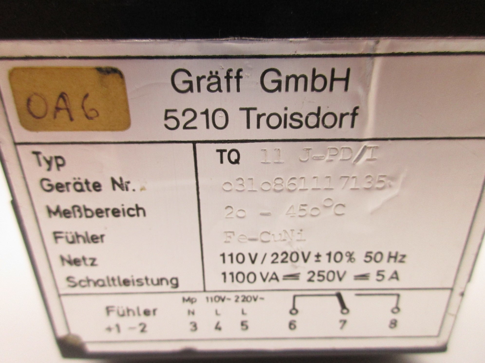 GRAFF TQ11J-PD/I 20-450'C UNMP