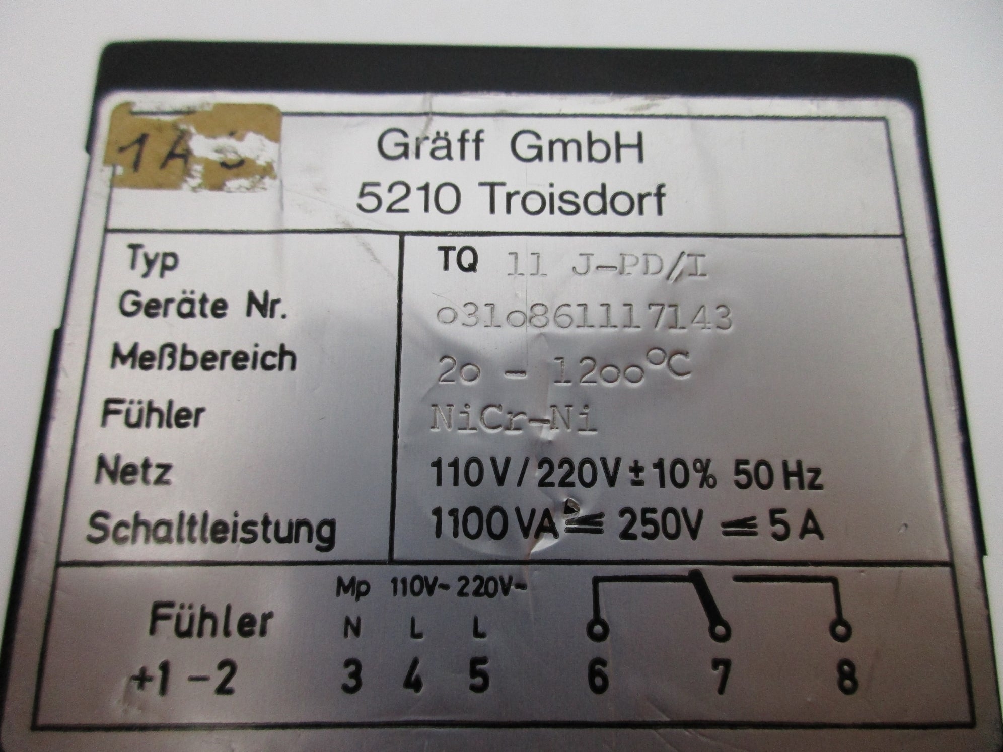 GRAFF TQ11J-PD/I  20-1200'C UNMP