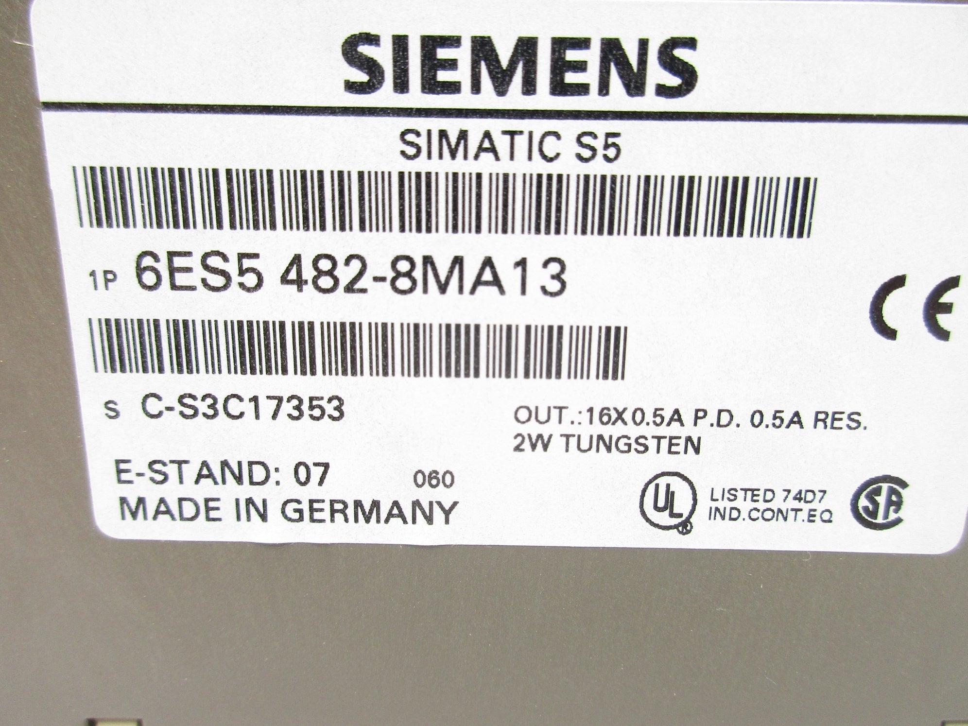 SIEMENS 6ES5482-8MA13 24VDC 0.5A UNMP