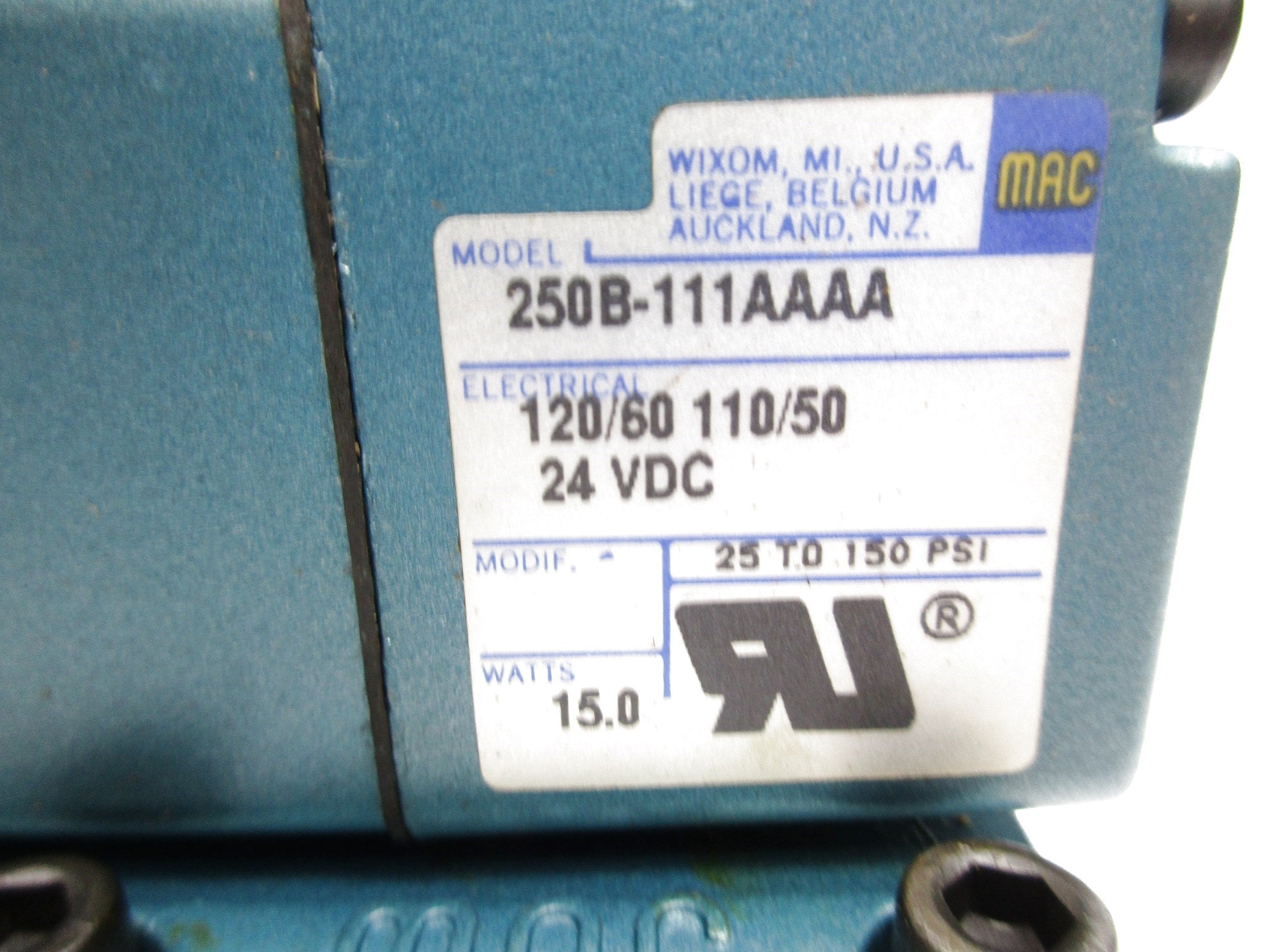 MAC 57C-12-111AAAA 120/60 110/50 25-150PSI 24VDC NSNP