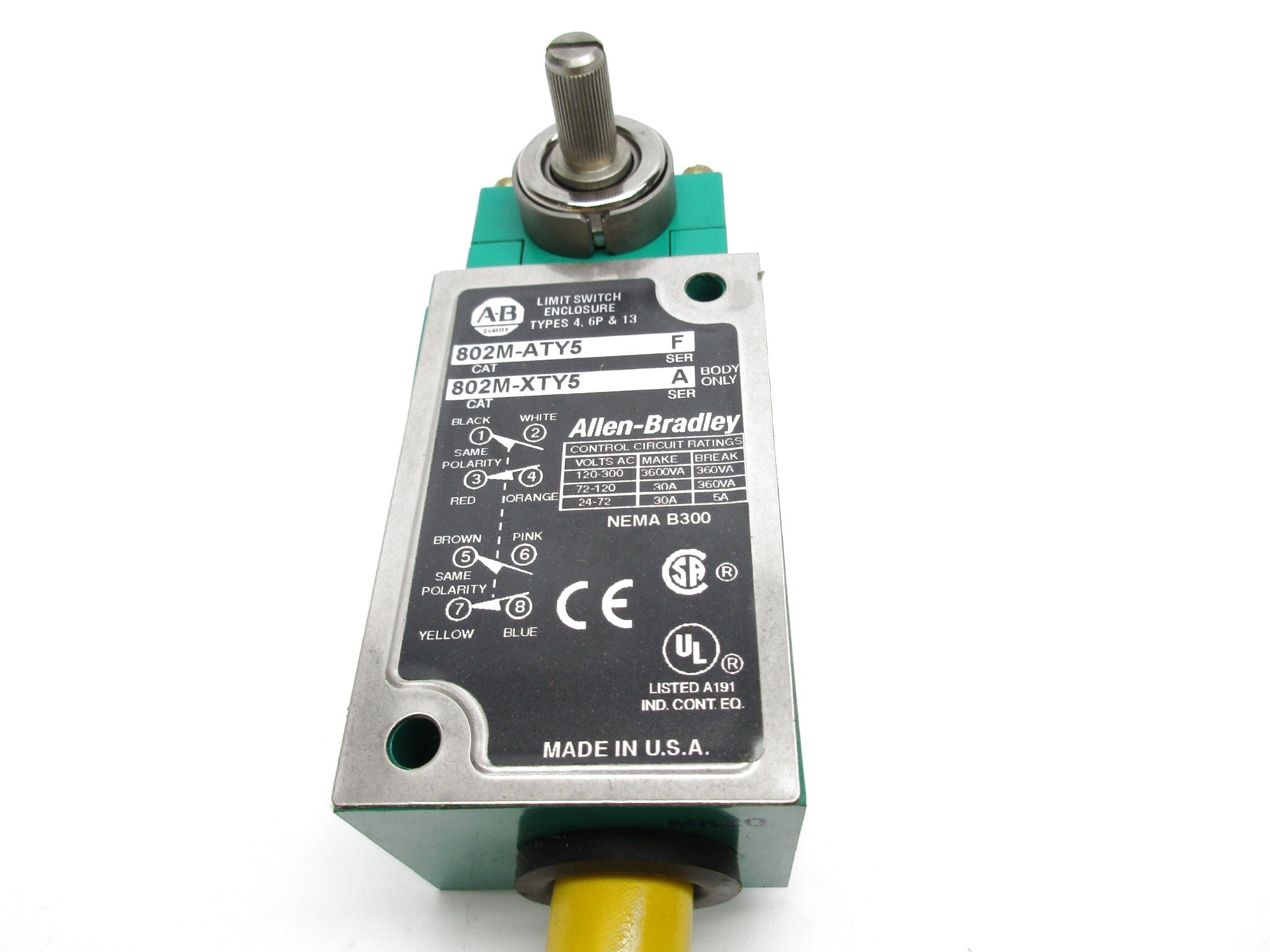 ALLEN BRADLEY 802M-ATY5 SER. F (BR/WH) NSMP