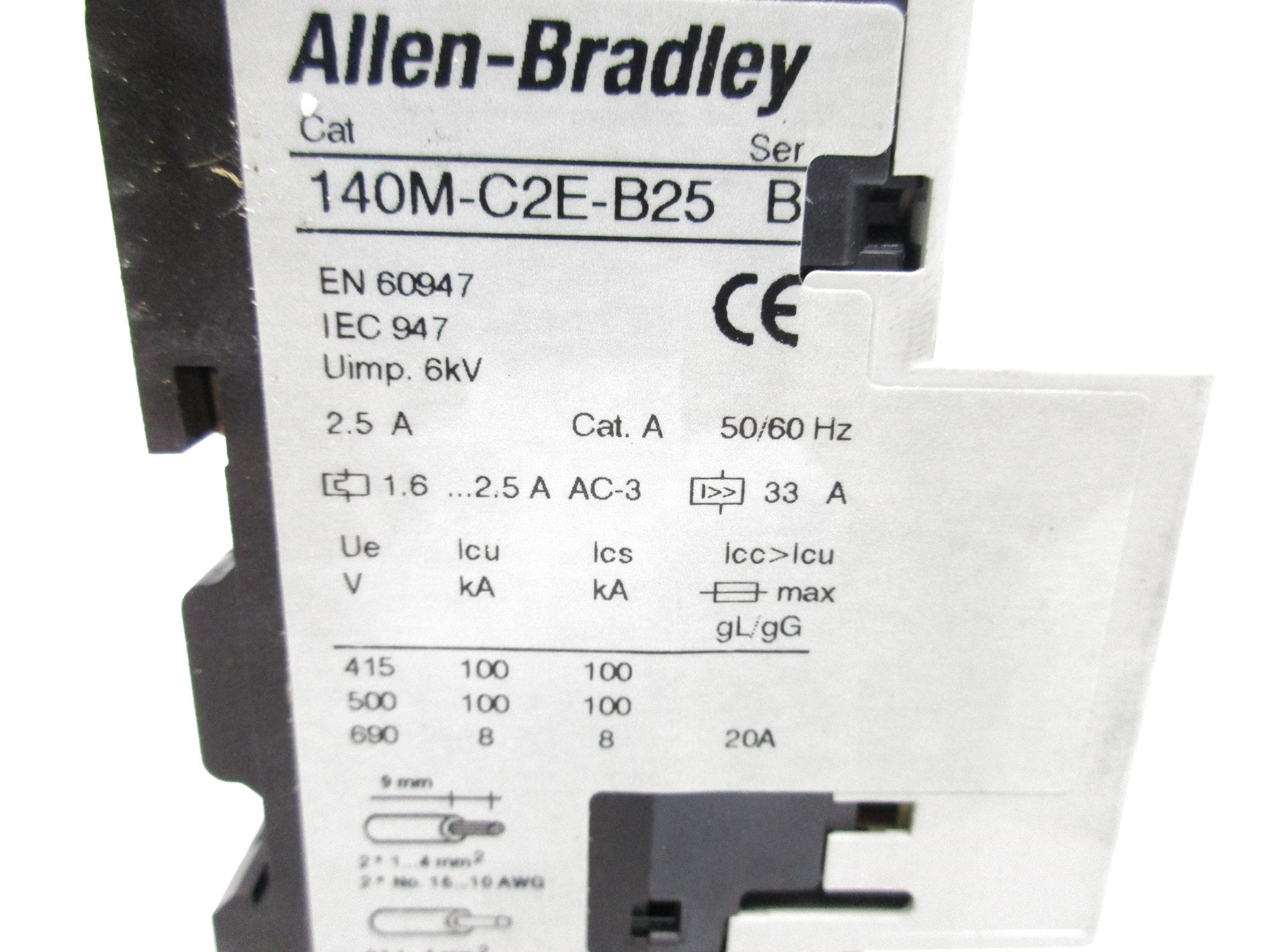 ALLEN BRADLEY 140M-C2E-B25 SER. B 690V 1.6-2.5A UNMP
