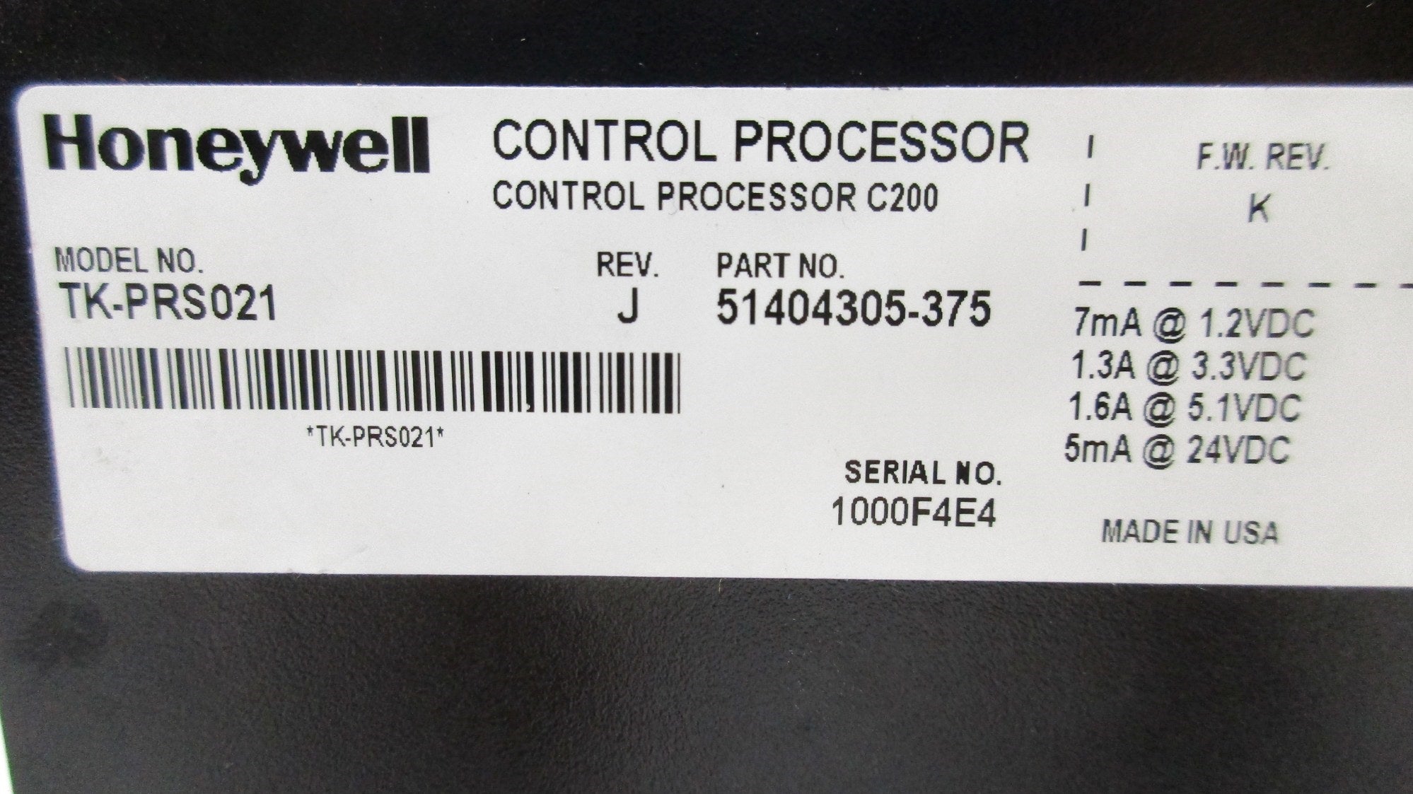 HONEYWELL TK-PRS021 51404305-375 NSNP