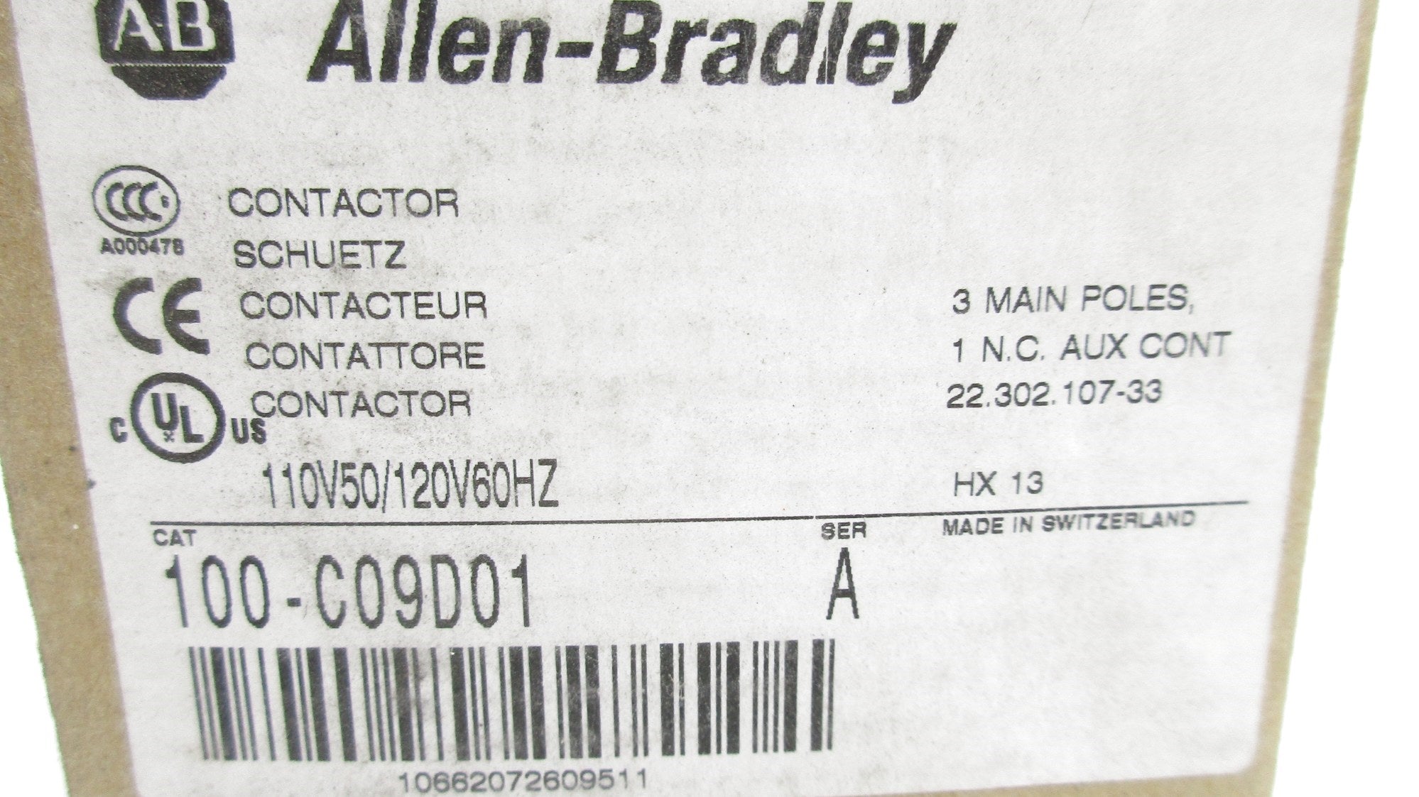 ALLEN BRADLEY 100-C09D01 SER. A 110/120V 32A (BR/WH) NSMP