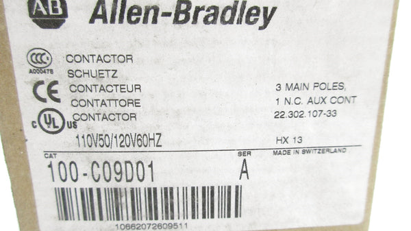 ALLEN BRADLEY 100-C09D01 SER. A 110/120V 32A (BR/WH) NSMP