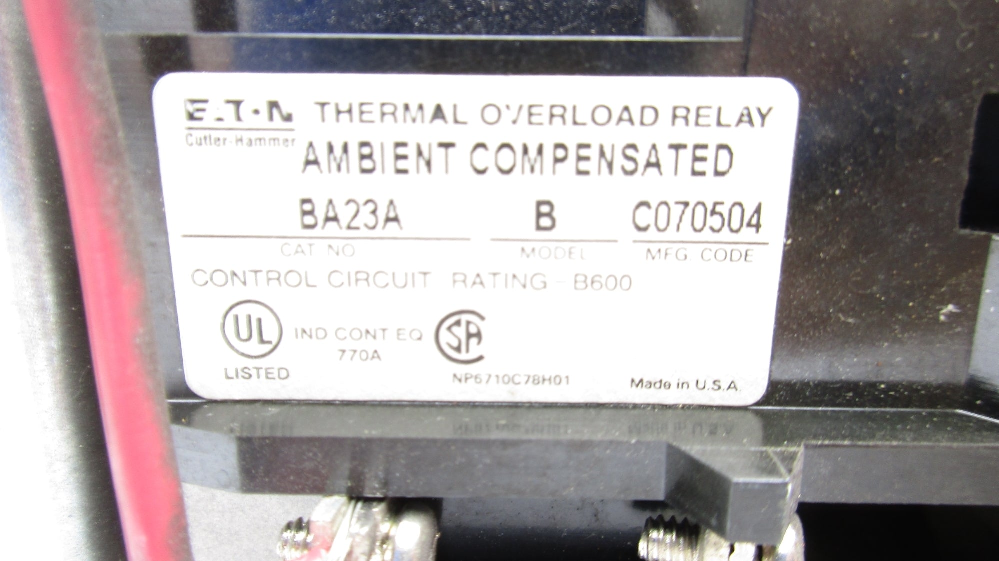 CUTLER HAMMER A200M2CAC BA23A UNMP
