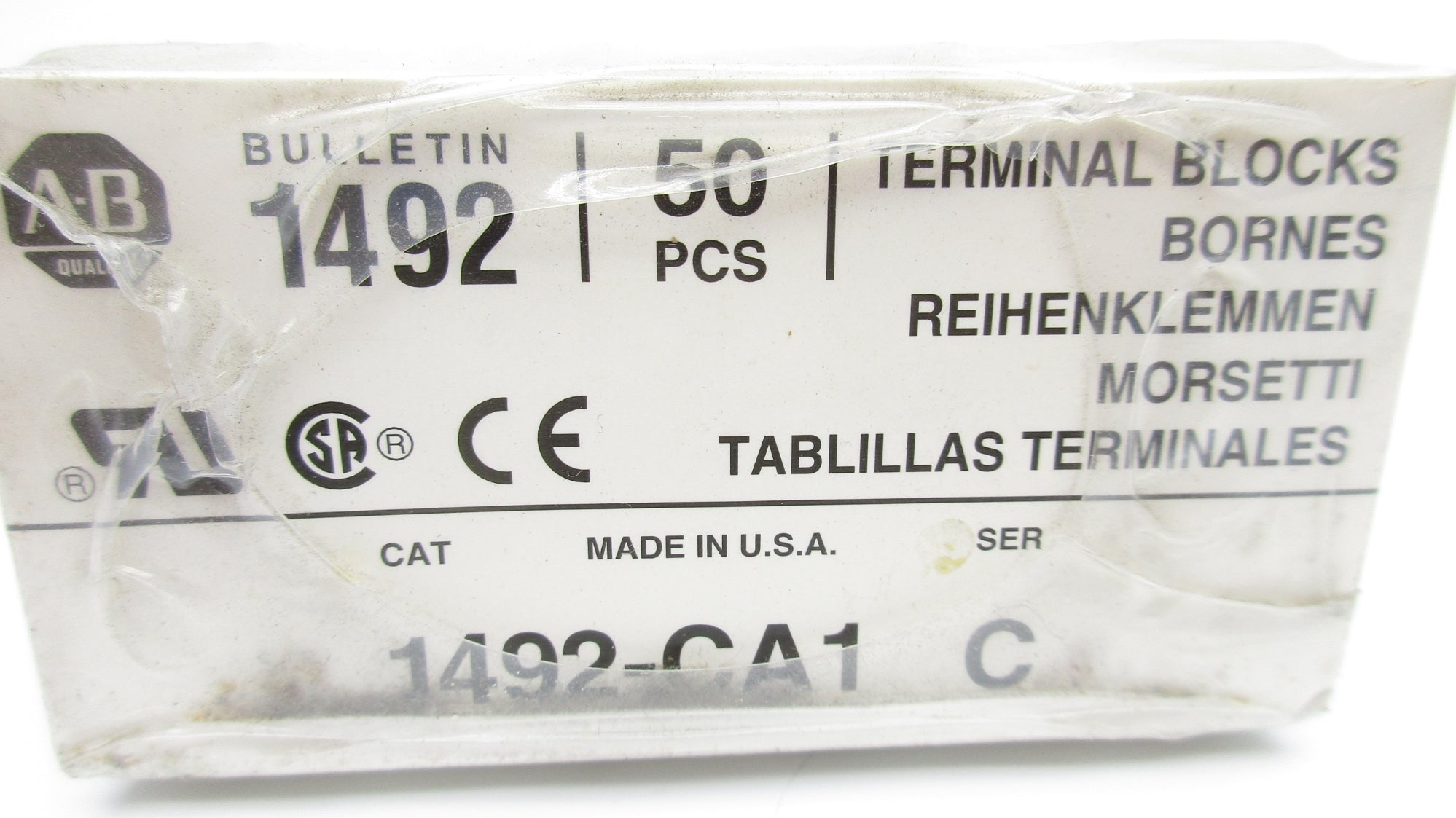 ALLEN BRADLEY 1492-CA1 SER. C (PKG OF 50) (GY/BL) NSMP
