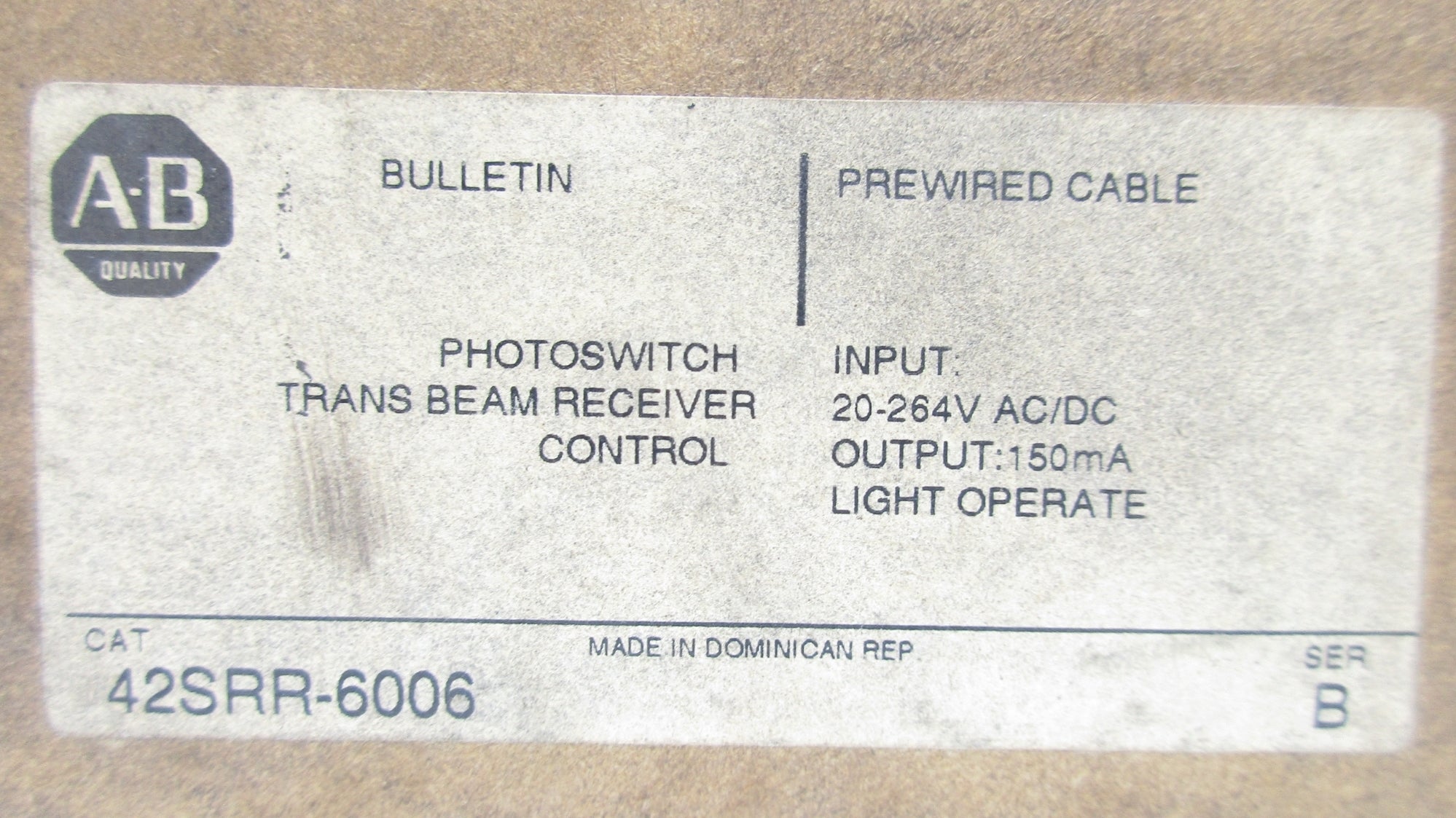 ALLEN BRADLEY 42SRR-6006 SER. B (BR/WH) NSMP
