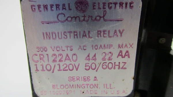 GENERAL ELECTRIC CR122A04422AA SER. A 110/120VAC 10A NSNP